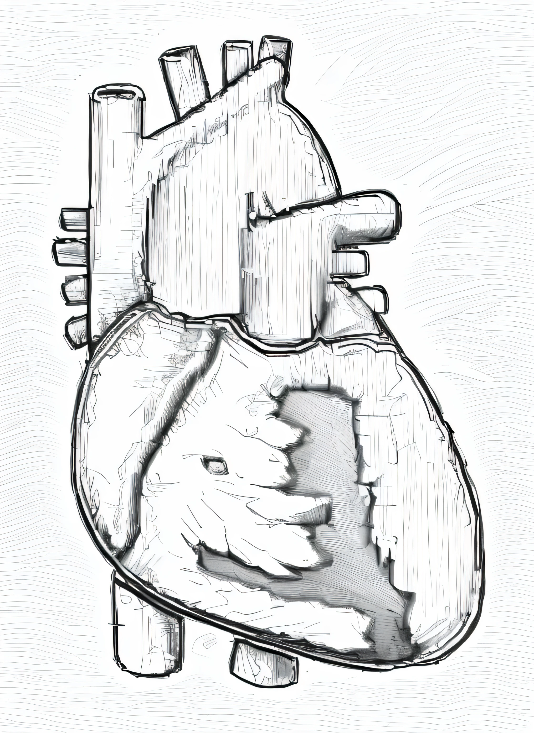 Heart, line drawing, Ultra HD, 4K