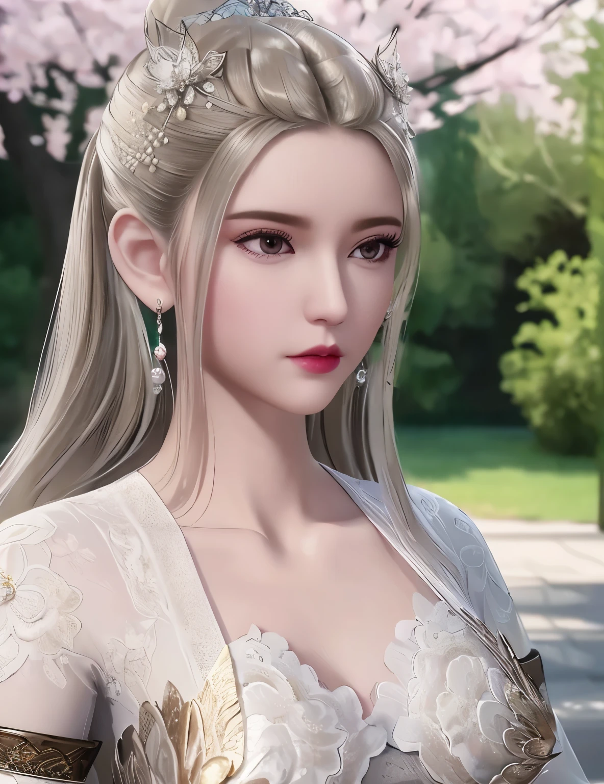 ultra realistic 8k cg, flawless, clean, masterpiece, professional artwork, famous artwork, cinematic lighting, cinematic bloom, perfect face, beautiful face, fantasy, dreamlike, unreal, science fiction, lace, lace trim, lace-trimmed legwear, luxury, jewelry, diamond, gold, pearl, gem, sapphire, ruby, emerald, intricate detail, delicate pattern, charming, alluring, seductive, erotic, enchanting, hair ornament, necklace, earrings, bracelet, armlet,halo,autumn,
(,1girl, pov,best quality, ) , (,1girl, solo, large breasts, looking at viewer, cherry blossoms, )