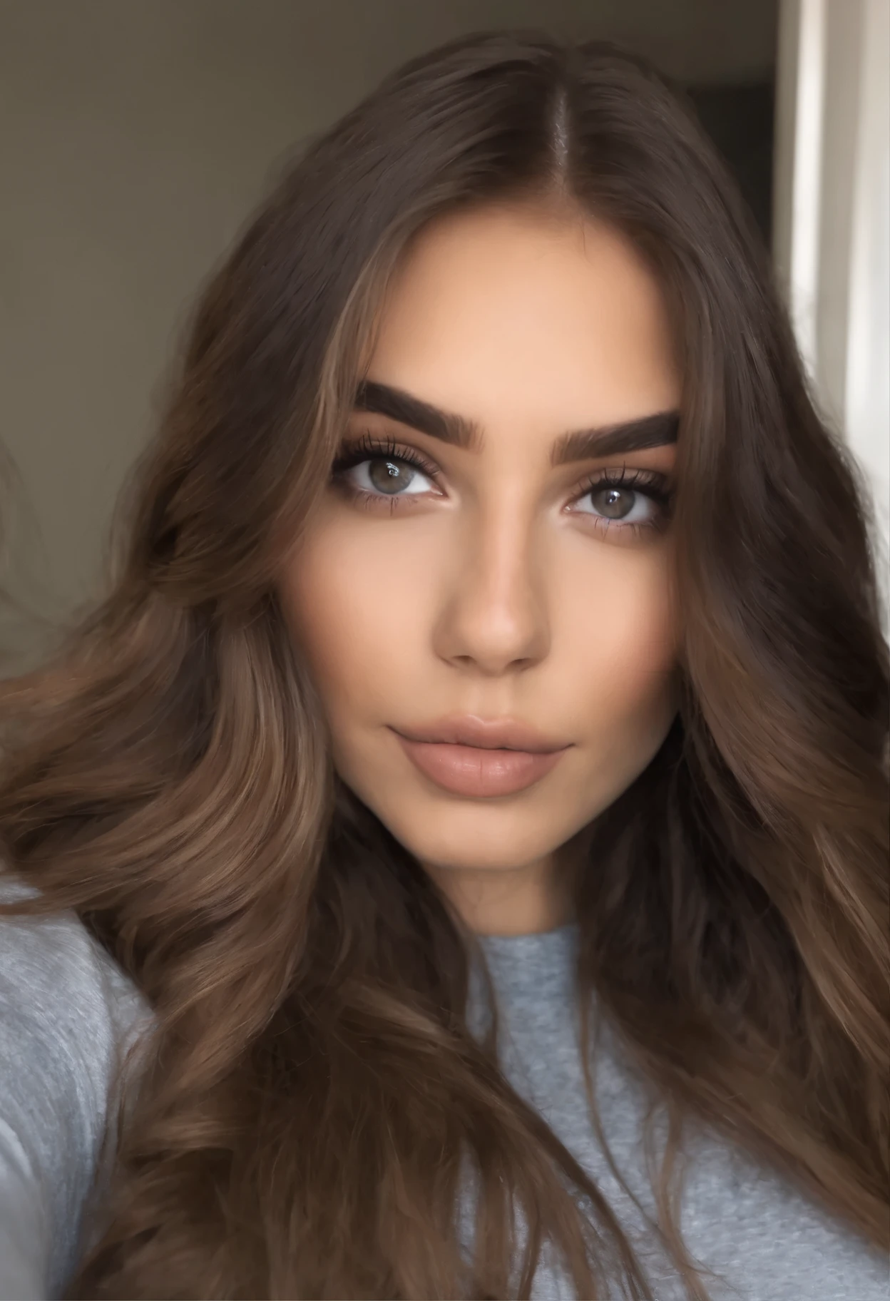 Arafed Mujer con camiseta con mangas y bragas a juego, Chica sexy con ojos marrones, Retrato Sophie Mudd, cabello rubio y ojos grandes, en el club, Selfie de una mujer joven, Ojos en el dormitorio, Violeta Myers, ohne Maquillaje, Maquillaje natural, staring directly into camera, Cara con Artgram, dezentes Maquillaje, Impresionante foto de cuerpo completo, en el dormitorio, Fission