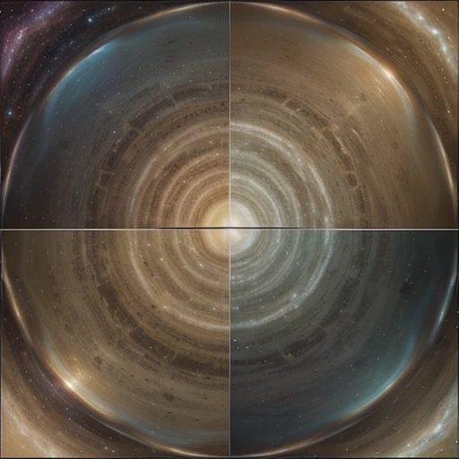 a world where colors dance and swirl in the sky, creating a symphony of hues and tones, taupe, ivory, white, beige, and soft sage color scheme the cosmic sky