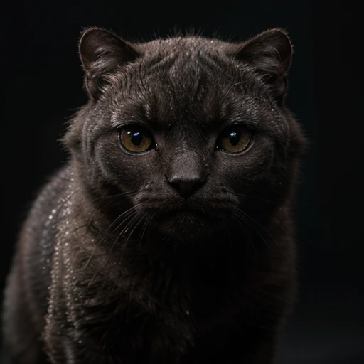 In the midst of a pitch-black background, a medium close-up reveals a charming grey monster with a multitude of endearing eyes. This realistic photograph showcases an incredible level of detail, inviting the viewer to marvel at the exquisite intricacies of the creature's features. The soft, faded photo adds a nostalgic touch to the already mesmerizing image, enhancing its visual appeal. With its adorable appearance and impeccable clarity in stunning 4k resolution, this remarkable image effortlessly captivates the audience's attention.