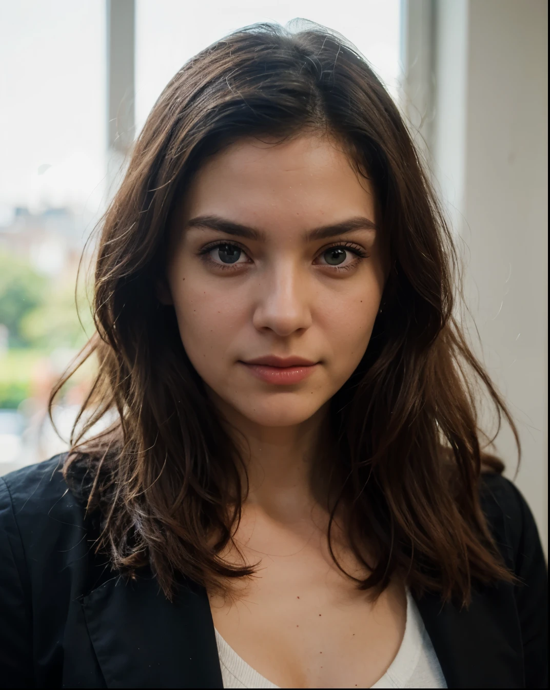 Cute beautiful sexy European light-green-eyed brunette, 22 years old,
girl is angry,
tiny waist, very detailed, innocent face, face-length 1.3 times the face-width, almond-shaped eyes, squared face-shape, high cheekbones, naturally wavy hair, light-green eyes, high-res, masterpiece, best quality, intricate details, very detailed, sharp focus, detailed skin, realistic skin texture, texture, detailed eyes, professional, 4k, charming smile, shot with Canon, depth of field, Kodak Vision color, perfectly fitting body, extremely detailed, photo_\( ultra\), photorealistic, realistic, post processing, maximum details, roughness, real life, ultrarealistic, photorealism, photography, 8k UHD, photography