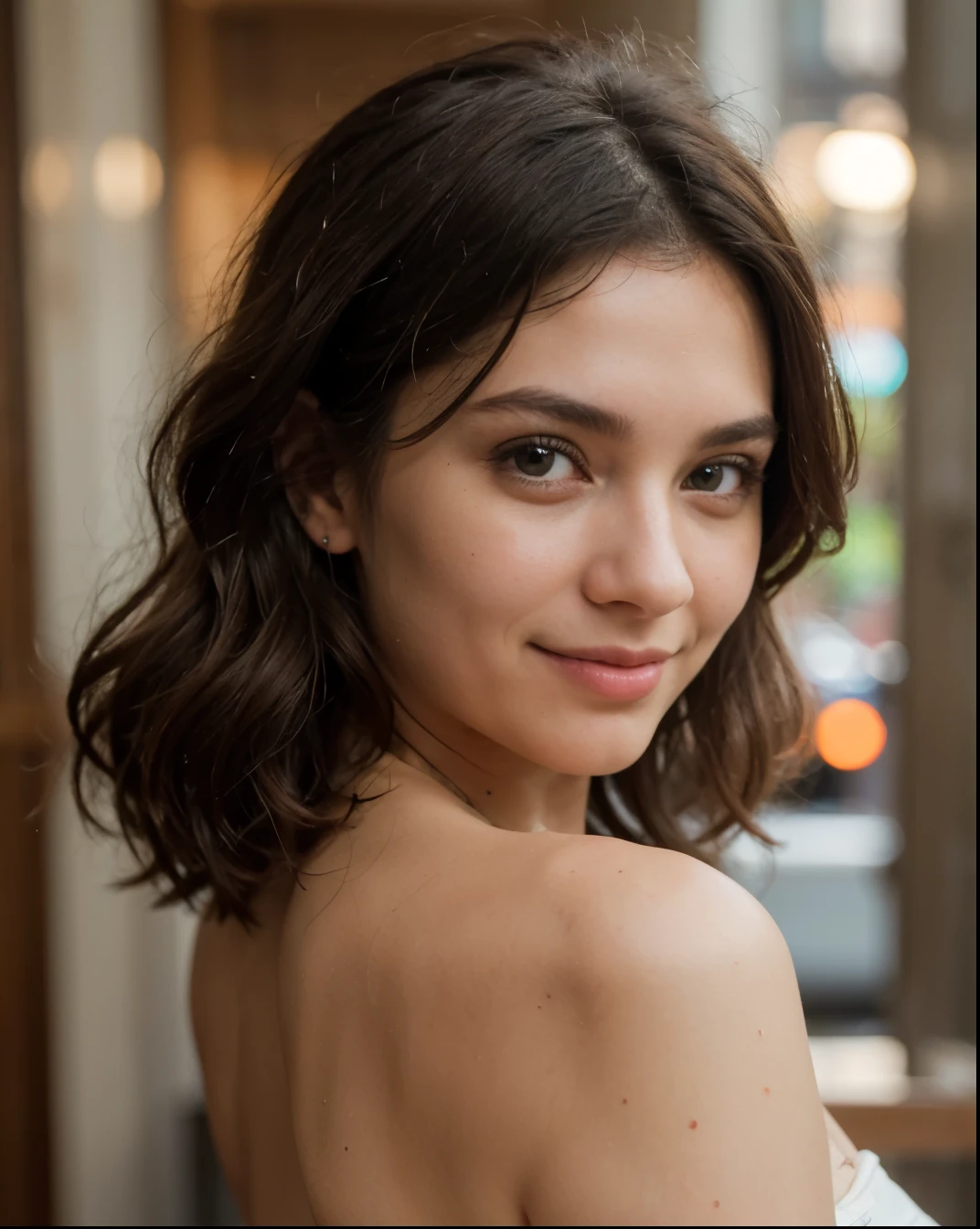 fille, 30 ans, belle, brune, sourire, Elegant