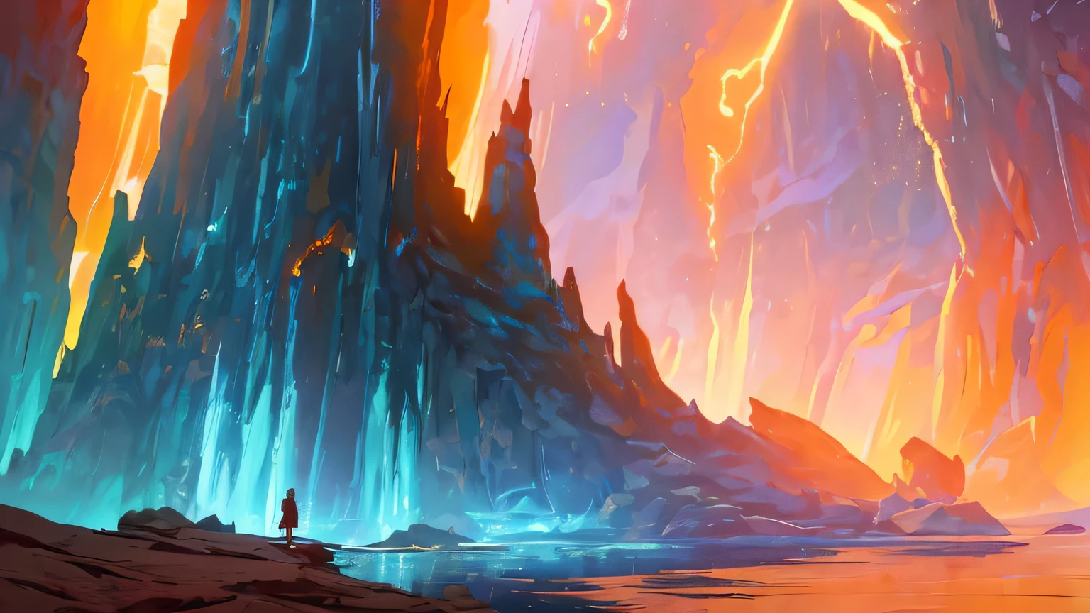 "(best quality, highres:1.2),ultra-detailed,realistic,conceptart,Concept Art,SamWho,mksks style,species,overlooking chasm,ethereal lighting,vibrant colors,highly detailed environment,dramatic perspective,immersive landscape,exquisite detailing,fantastical creatures,organic forms,otherworldly atmosphere,unique architecture,magical ambiance,impressive sense of scale,dynamic composition,natural elements in foreground,mysterious energy emanating,subtle textures,rich and diverse color palette,dreamlike scenery,depth and dimension,serene and surreal,play of light and shadow,evocative and thought-provoking,impressionistic rendering,atmospheric effects,imagination unleashed,visions of beauty and wonder"
