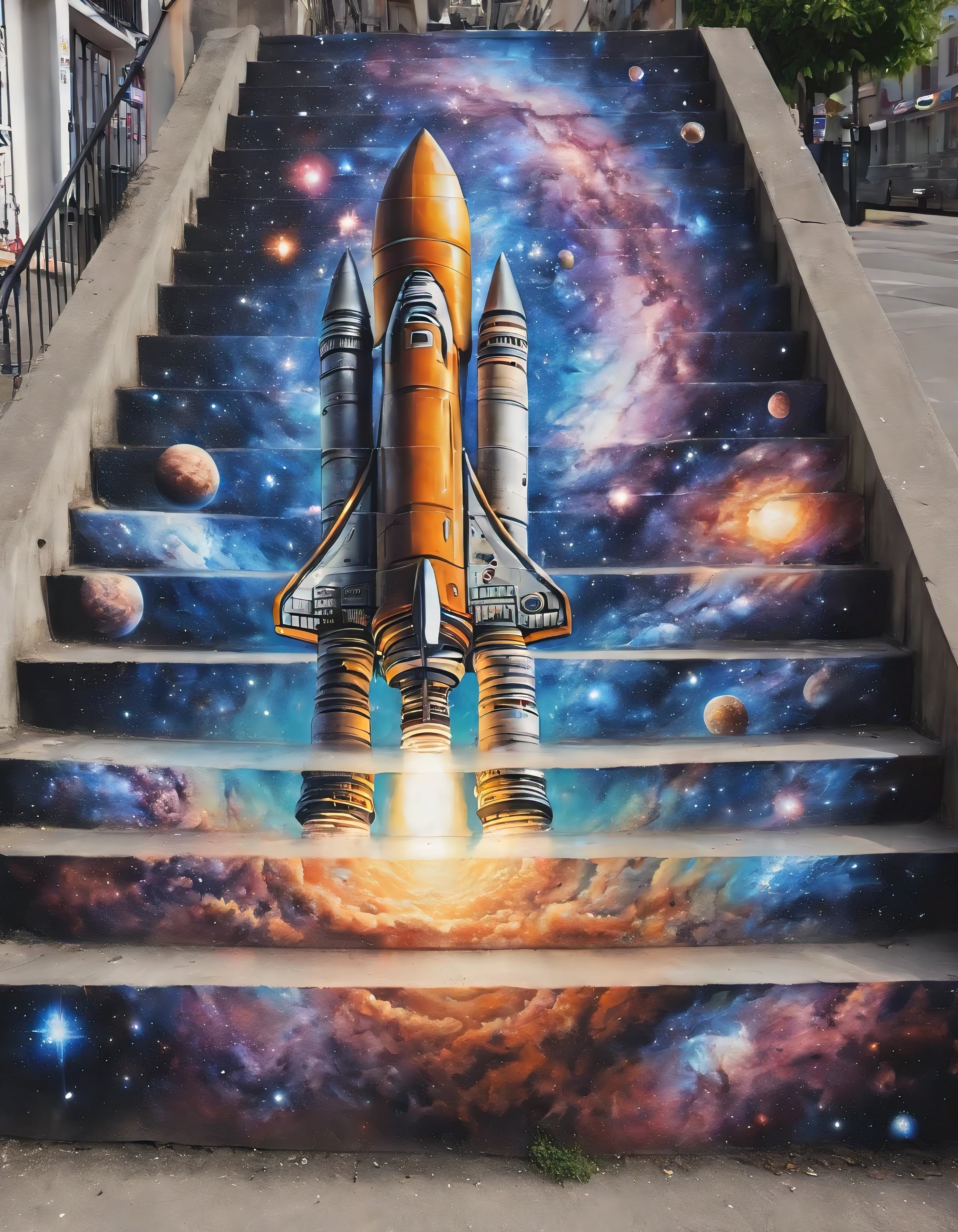 masterpiece, best quality, stair-art, galaxy, 