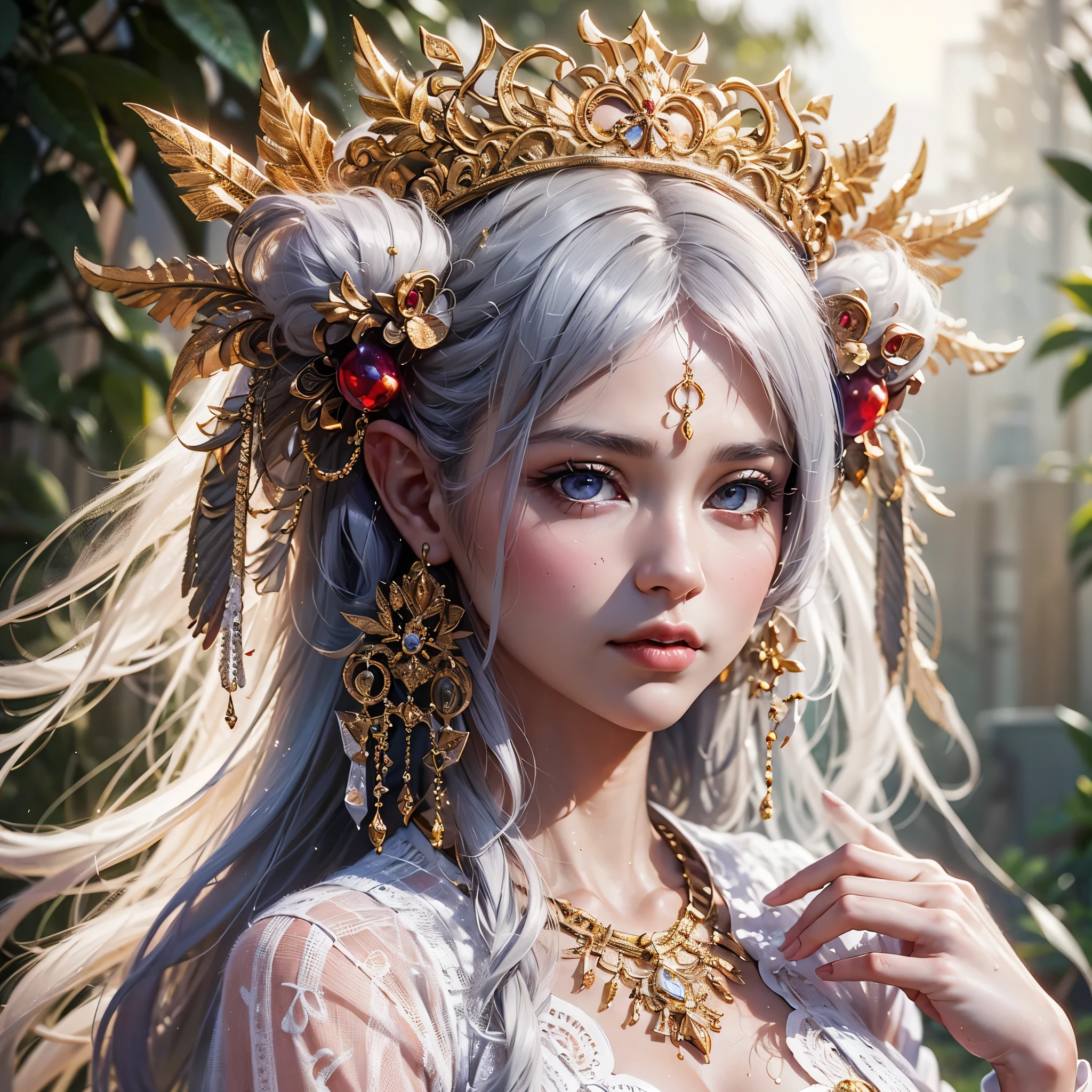 a close up of a woman with large round breast, with a dragon headpiece and a dragon headpiece, hyperdetailed fantasy character, portrait of an elf queen, goddess. extremely high detail, a beautiful fantasy empress, digital fantasy art ), beautiful and elegant elf queen, trending digital fantasy art, hyperrealistic fantasy art, fantasy art style, detailed fantasy digital art, ultra realistic fantasy tiara, (masterpiece, best quality:1.2),(8k,highres,RAW photo,realistic,photo-realistic:1.3),(detailed skin texture,detailed cloth texture,beautiful detailed face:1.25),professional lighting,photon mapping,beautiful soft light,radiosity,physically-based rendering,model shoot style, model shoot style, (extremely detailed CG unity 8k wallpaper), full shot body photo of the most beautiful artwork in the world, complex 3d render ultra detailed, looking at viewer, 18 yo, wet hair, real human skin, vibrant details, hyperrealistic, beautiful, octane render, 8k, best quality, masterpiece, an extremely delicate and beautiful, extremely detailed ,CG ,unity ,wallpaper, (realistic, photo-realistic:1.37),Amazing, finely detail, masterpiece,best quality,official art, extremely detailed CG unity 8k wallpaper ,extreme detailed eyes, (perfect face), shiny skin, colorful, highest detailed, vibrant colors, ultra high res, (high contrast), intricate, lens flare,