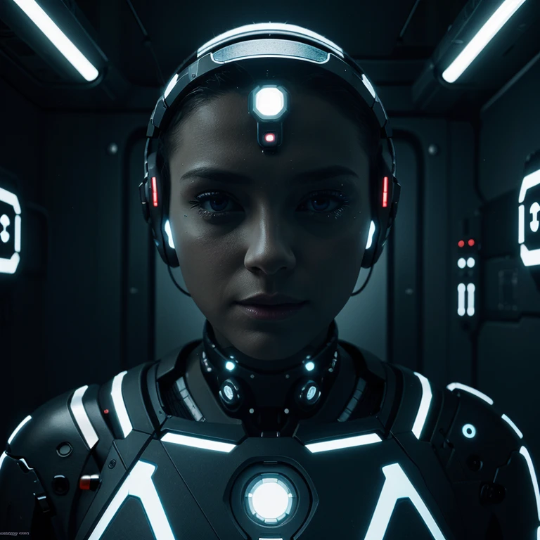 A cybernetic artist, using their advanced neural interface to create stunning works of digital art, blurring the lines between technology and creativity