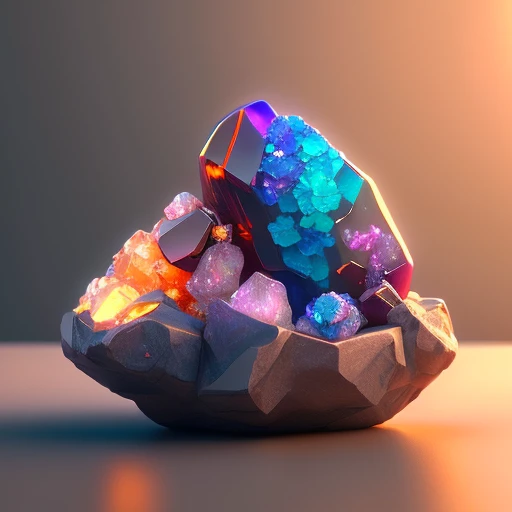 Fantastic art beautiful minerals, Rainbow crystals, Super detailed, incredible lighting, Super detailed, 8k, Unreal Engine 5, 3d rendering