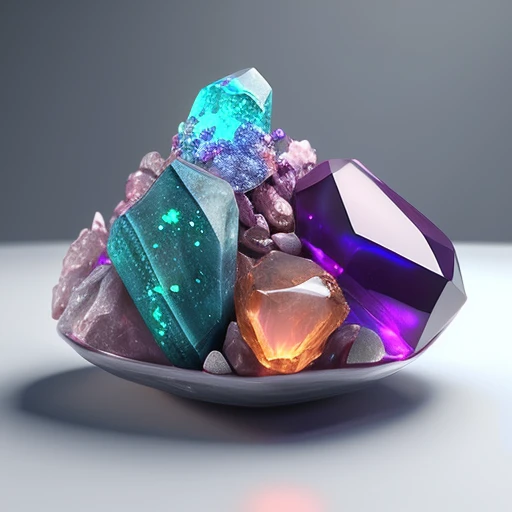 Fantastic art beautiful minerals, Rainbow crystals, Super detailed, incredible lighting, Super detailed, 8k, Unreal Engine 5, 3d rendering