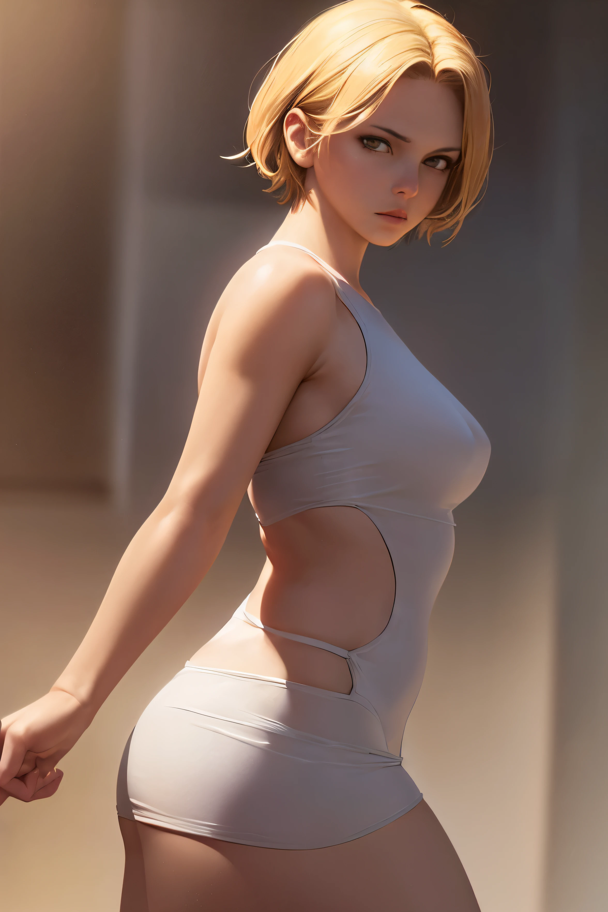 ((best quality)), ((masterpiece)), ((Realistic)), ((eyes on view)), annie leonhart, short hair, beautifull, action angle,