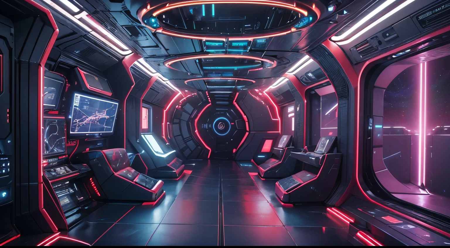 Best image quality, Masterpiece, Ultra-high resolution, (Fidelity:1.4), Photo, Movie, ((cyber punk perssonage)), cyber outfit, Futuristic, ((Award-winning ultra-realistic photos)),(Hyper-detailing),(Complicated details),(High resolution CGI artwork 8k),Futuristic cyberpunk spaceship flight deck, Futuristic style,There are many colors and LED lights。The spacescape should be very detailed,depth of fields。Create depth with atmospheric lightings。Use atmospheric and volumetric lighting to enhance the space detail。The room should be illuminated by neon lights, Pastel textured colored background, Colourful, vibrant