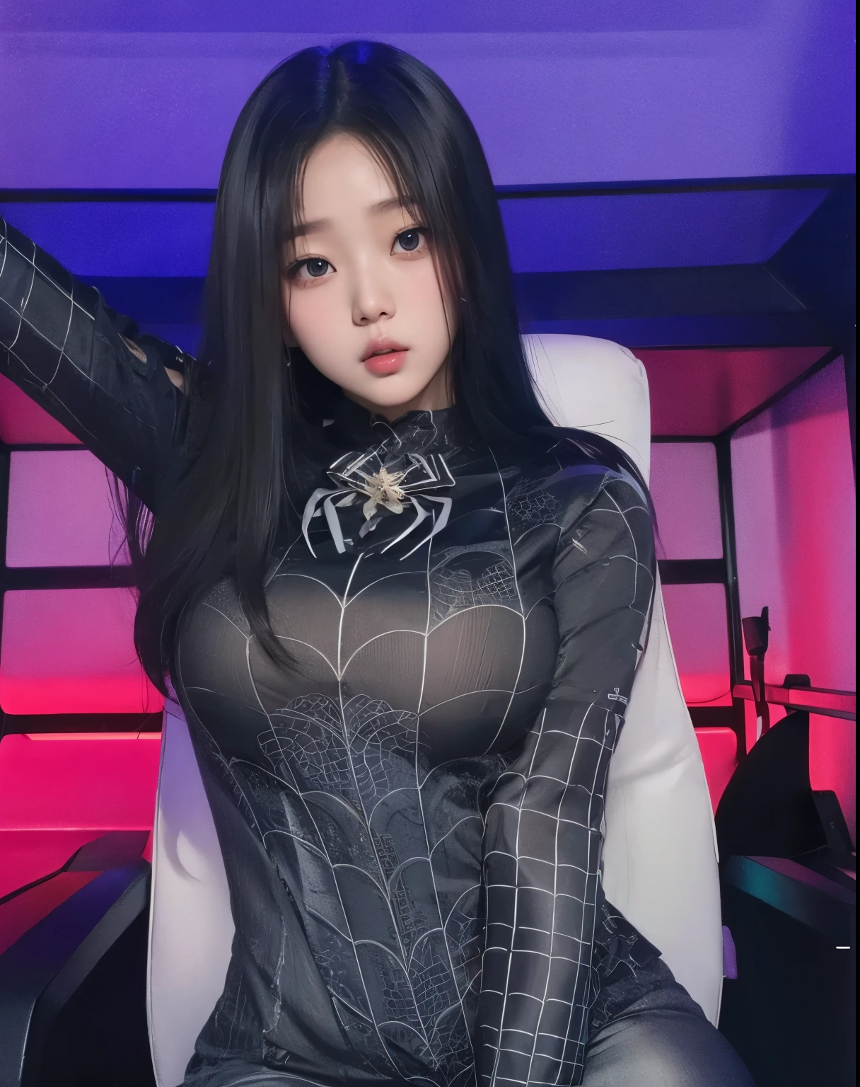 Wonyoung from IVE face, foto realista, ultra HD, 8k, big juicy lips 