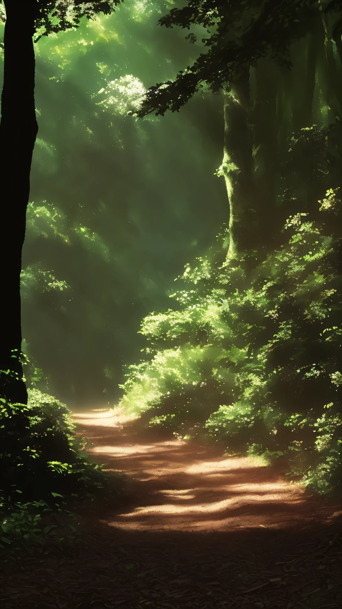 arafed path in the forest with the sun shining through the trees, floresta ray light, floresta light, floresta realmente linda, floresta path, magical floresta, Linda e misteriosa, em ambiente sereno de floresta, Magical forest background, beautiful floresta, enchanted and magic forest, magical clearing, mystical floresta, on floresta path, floresta, um lindo caminho em uma floresta, bela paisagem da floresta (Estilo Ghibli)