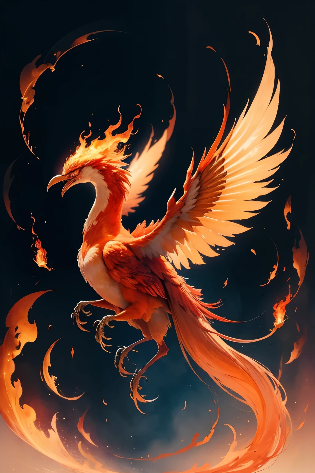 (a little firebird with flaming wings),drawn in watercolors,expressive brush strokes,vibrant colors,soft and delicate feathers,graceful pose,small and delicate body,sparkling eyes,flowing and dynamic lines,ethereal and dreamy atmosphere,subtle but bold,creative and imaginative,unique and captivating,like a mythical creature emerging from the flames,embodying the spirit of fire and passion.