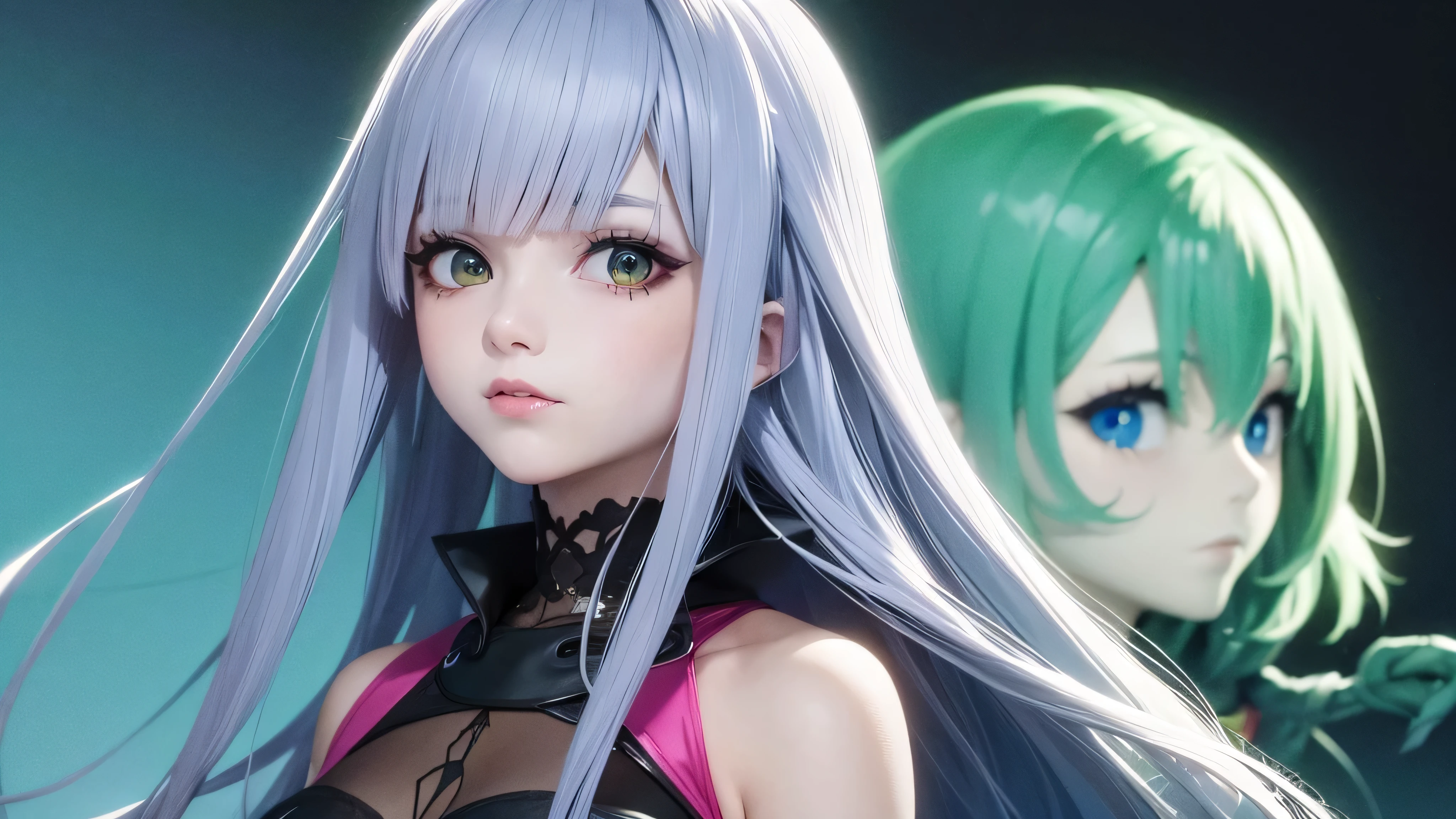 (obra de arte) (ultrarealista) menina de anime, coringa, fantasia