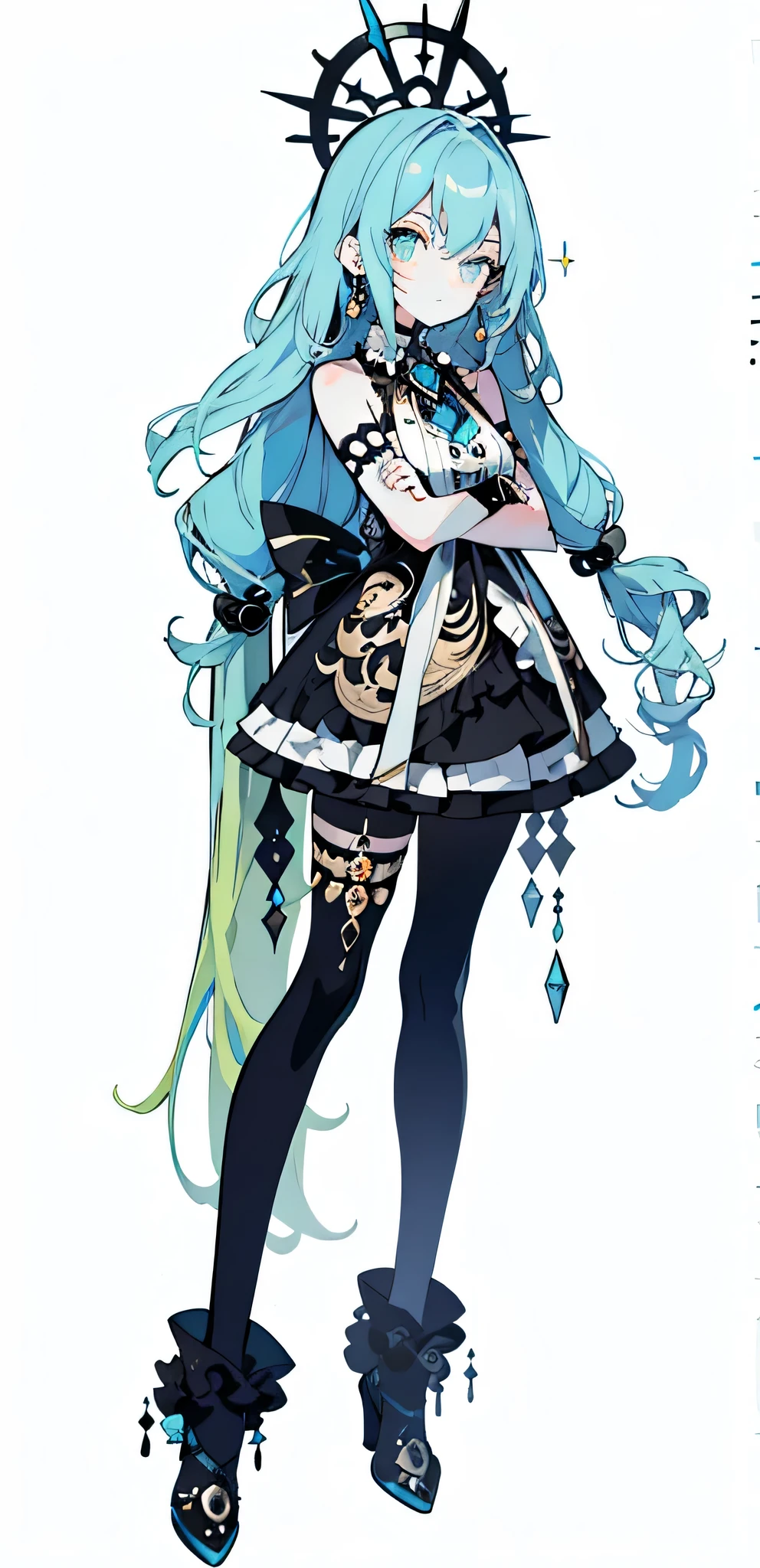 Full body Esbian，changeta prostitute，so gorgeous，maximalism，extreme details，Rococo style，super long hair，intricate accessories，Complex hairstyles，gem,blue hair,change,change girl,((Shoulders and arms are exposed)),