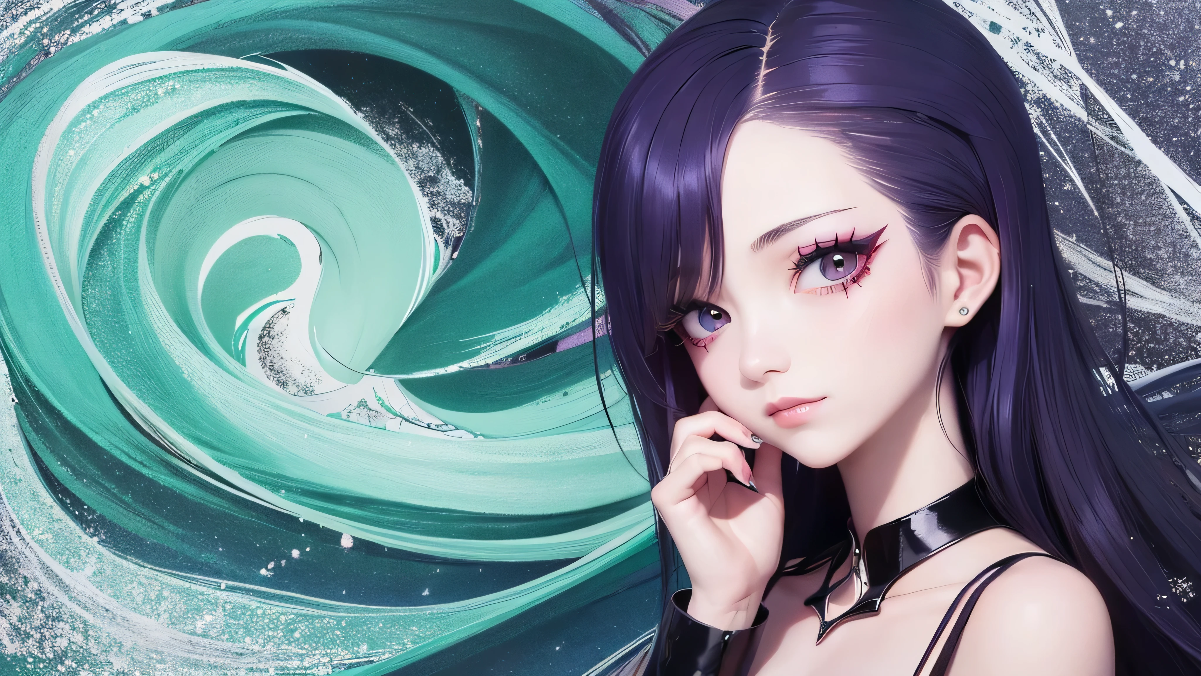 (obra de arte) (ultrarealista) menina de anime, coringa, fantasia