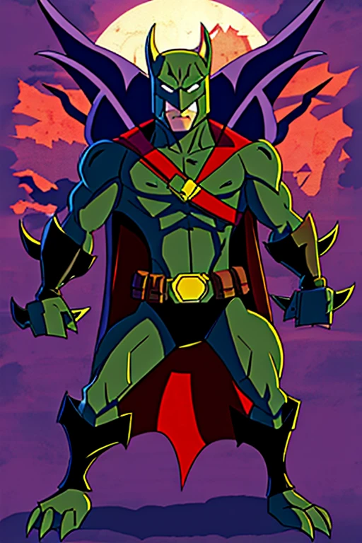 batman the animated animated character  holding two pistols, anthro art, a minotaur wolf, red scales on his back, high quality fanart, two arms that have sharp claws, as a badass monster hunter, human male demon, hybrid human / anthro, bloody + concept art, commission for high res, demon-fang gnoll