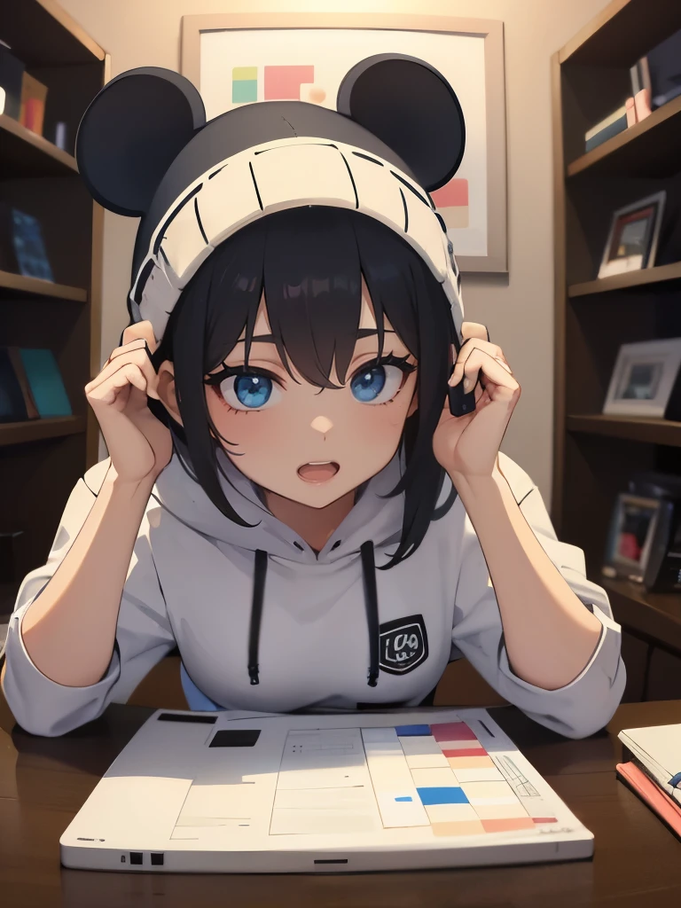 (Best quality), clothing store, gaming merch, hoodie, t-shirts, mouse pads, beanies