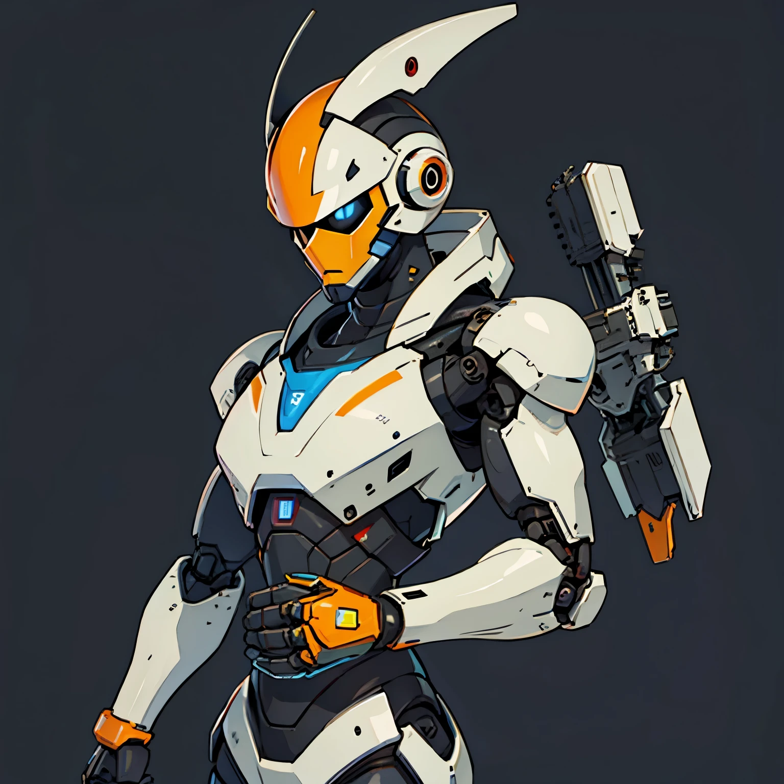 Robot, non-human, android, (simple background)