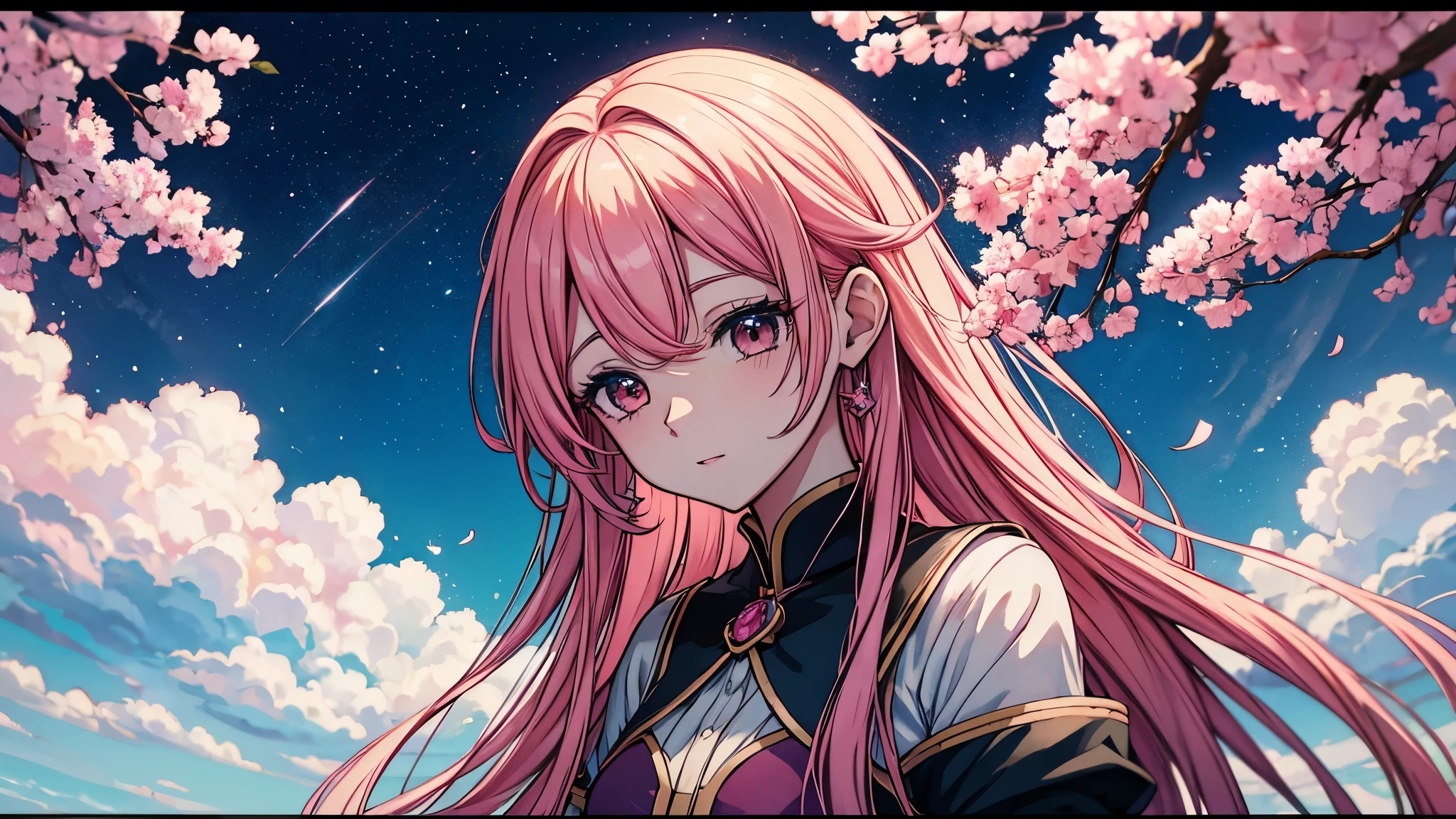 Chica anime con largo cabello rosado y ojos azules parada en un bosque., arte de anime digital detallado, estilo anime 4k, hermoso retrato animado, retrato, caballeros del zodiaco, girl, fondo de pantalla de arte anime 4k, Fondo de pantalla de arte animado 4K, chica anime con pelo rosado largo, Arte detallado de alta calidad 8K, fondo de pantalla de arte anime 8 k, princesa de pelo rosado, arte de anime detallado