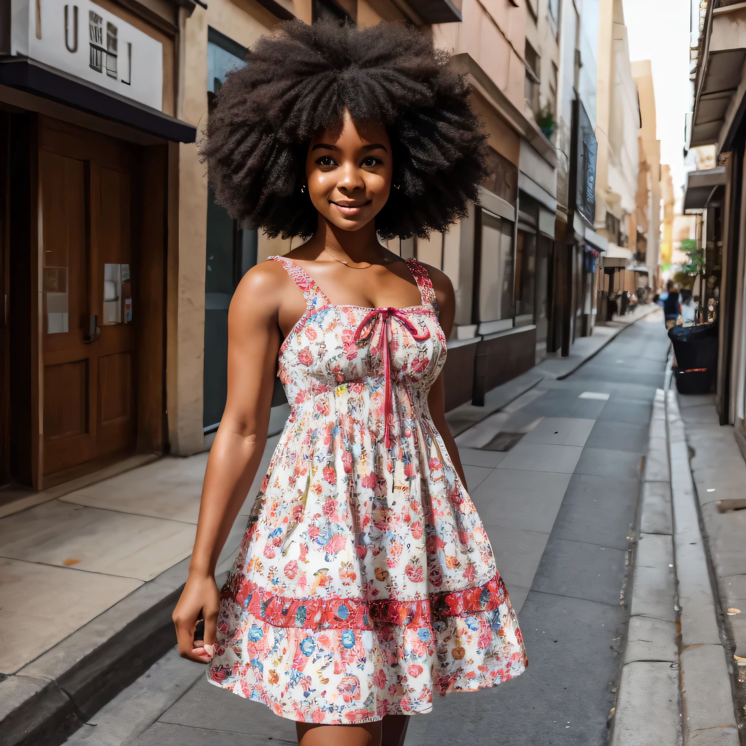 afro girl dress street