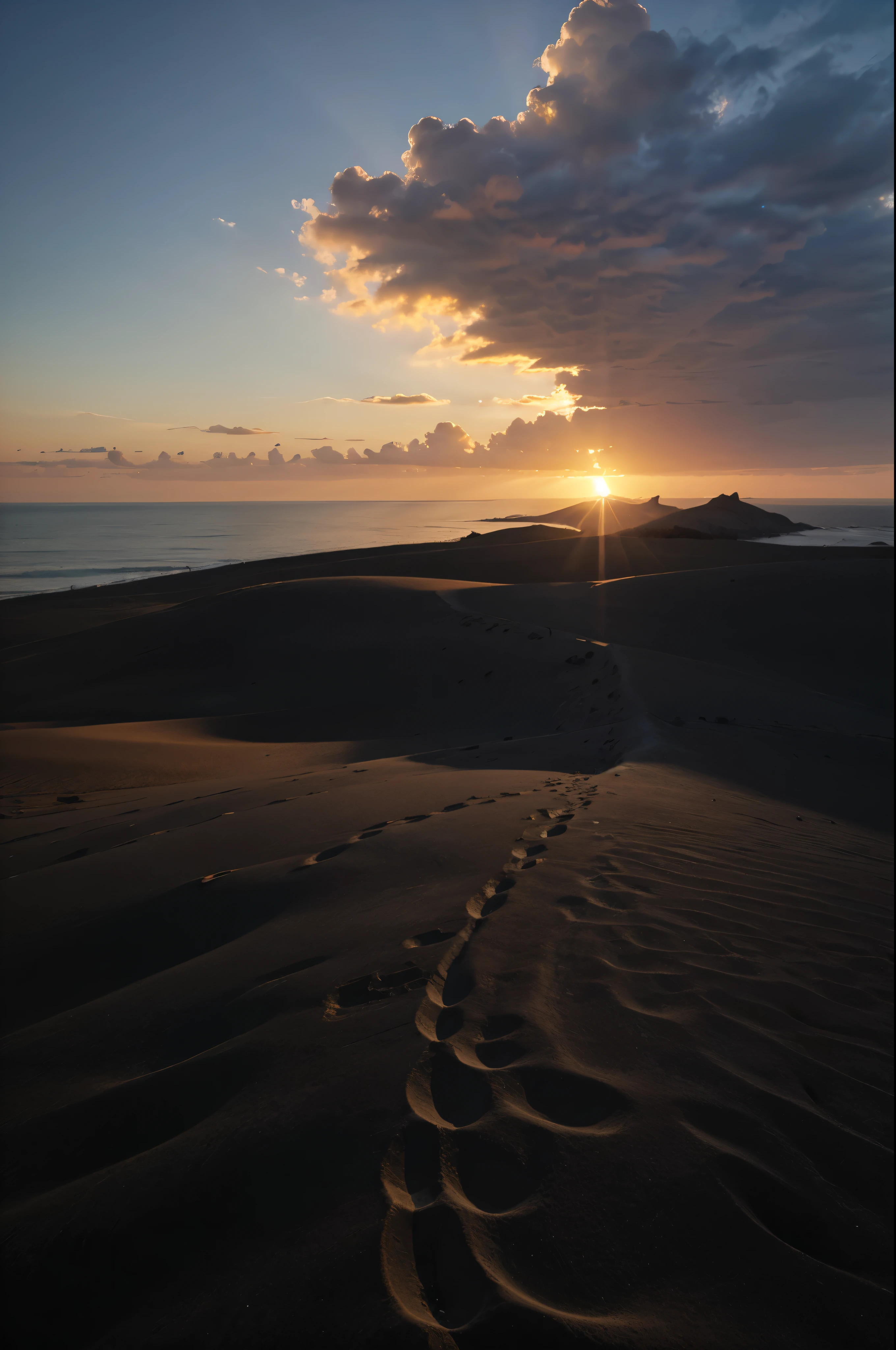 Endless horizon and sunset
