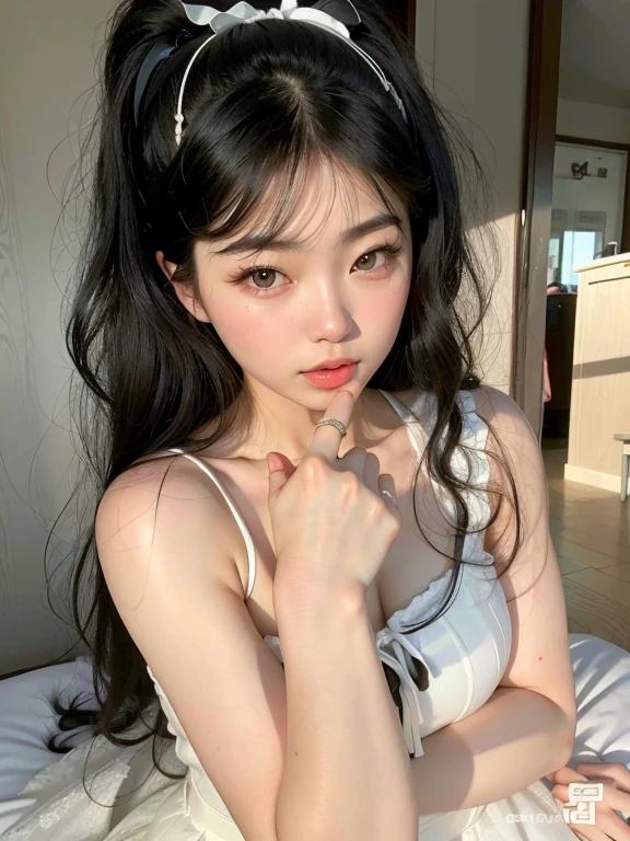 Asian woman with long black hair and white dress., ulzzang, hermosa joven coreana, hermosa joven coreana, muchacha coreana, hermosa mujer surcoreana, pale milky white porcelain skin, Jinyoung Shin, pale porcelain white skin, joven y adorable rostro coreano, pale, snow-white skin, pale and light skin!!, pale korean adorable face