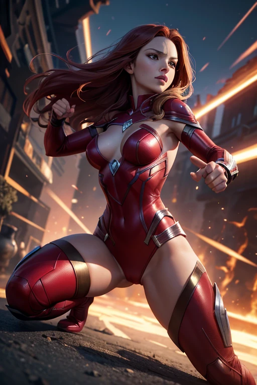 girl, superhero Scarlet Witch Wanda Maximov, combat stance, highly detailed, vibrant appearance, creative behavior, imaginative, , spontaneous, small breasts, sexi, naked breasts, topless, revealing, highest quality, skin texture, intricate details, (cinematic lighting), RAW photo, 8k, masterpiece,best quality,ultra-detailed,very detailed illustrations,extremely detailed,intricate details,highres,super complex details,extremely detailed 8k cg wallpaper