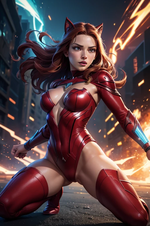 girl, superhero Scarlet Witch Wanda Maximov, combat stance, highly detailed, vibrant appearance, creative behavior, imaginative, , spontaneous, small breasts, sexi, naked breasts, topless, revealing, highest quality, skin texture, intricate details, (cinematic lighting), RAW photo, 8k, masterpiece,best quality,ultra-detailed,very detailed illustrations,extremely detailed,intricate details,highres,super complex details,extremely detailed 8k cg wallpaper