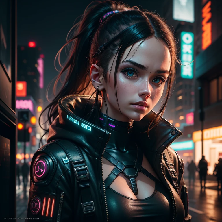 cyberpunk girl, incredibly detailed, sharpen, details, professional lighting, photography lighting, 50mm, 80mm, 100m, behance photography