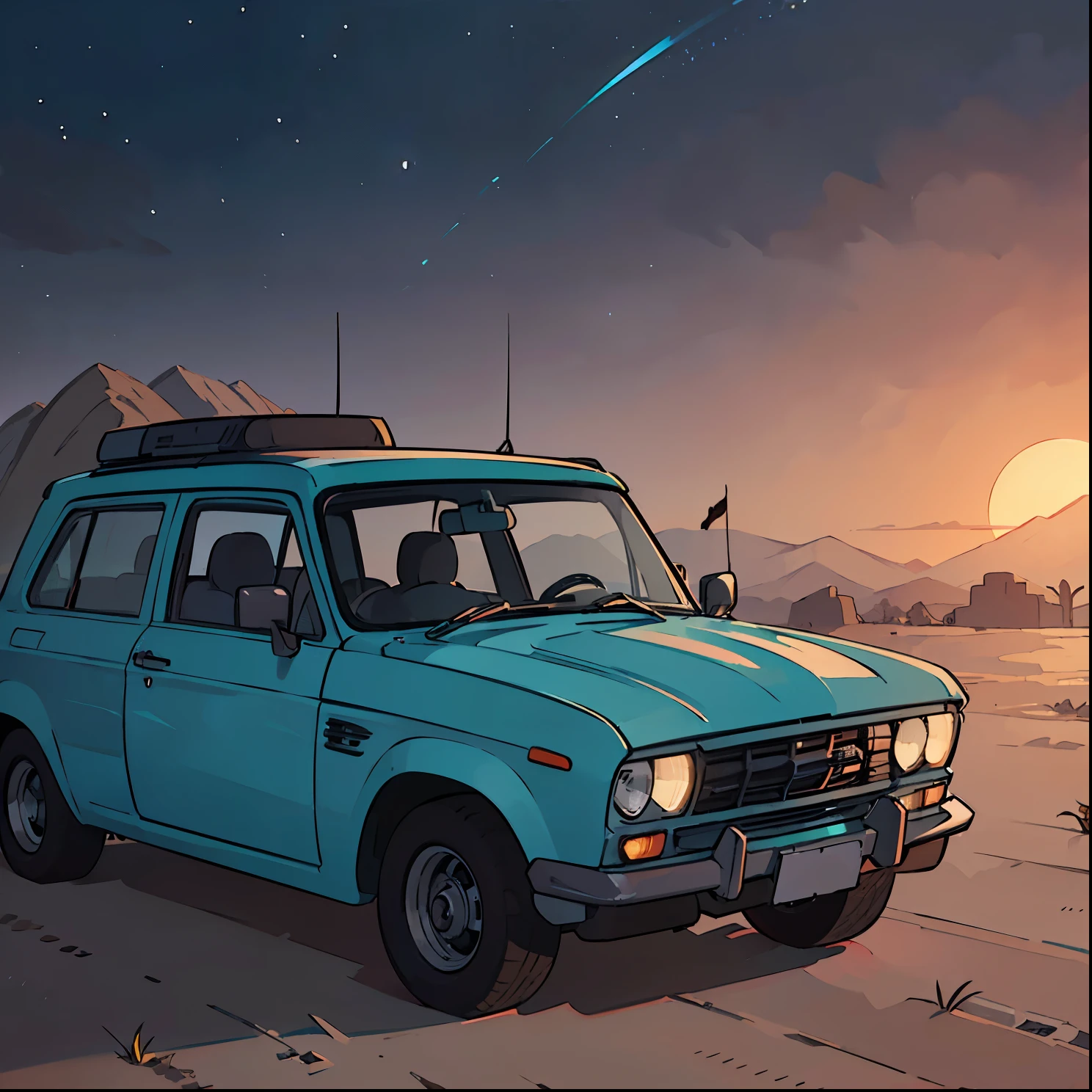(highest quality,4K,8K,High resolution,masterpiece:1.2),super detailed,(realistic,photorealistic,photo-realistic:1.37),desert,alien spacecraft,Mountain scenery,Abandoned cars,post-apocalyptic,futuristic,desolate,Forgotten,twilight,Unlucky,crumbling structure,Dark color palette,deserted road,Lonely,end of the world,Powerful atmosphere,alien technology,deserted wasteland.