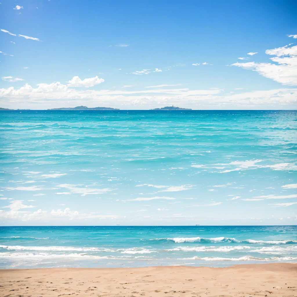 view from beach toward the ocean with clear sky