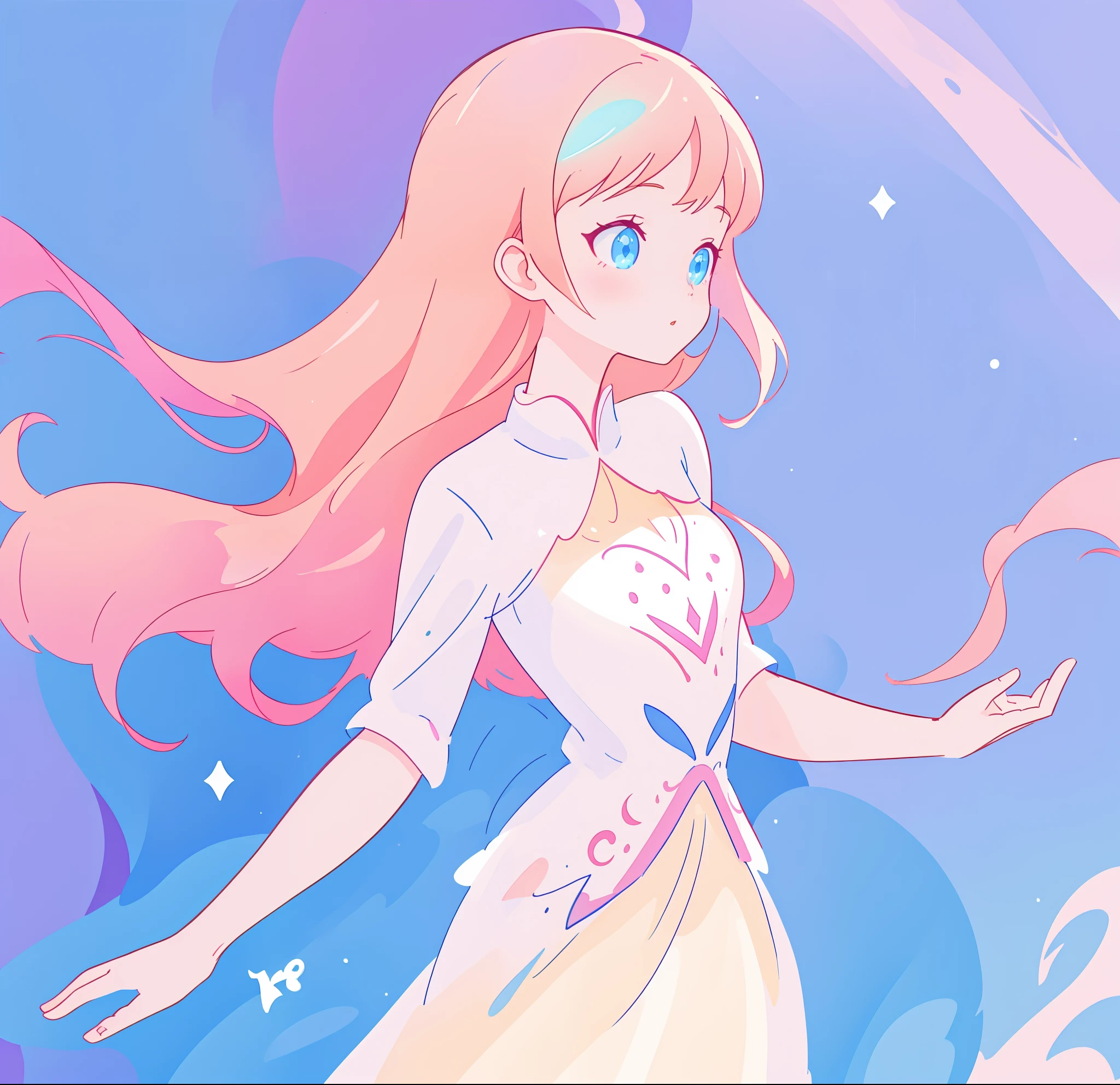 beautiful anime girl in glowing intricately designed ballgown, inspired by Glen Keane, inspired by Lois van Baarle, disney art style, by Lois van Baarle, glowing aura around her, by Glen Keane, jen bartel, glowing lights! digital painting, flowing glowing hair, glowing flowing hair, beautiful digital illustration, fantasia background, whimsical, magical, fantasy, beautiful face, ((masterpiece, best quality)), intricate details, highly detailed, sharp focus, 8k resolution, sparkling detailed eyes, liquid watercolor