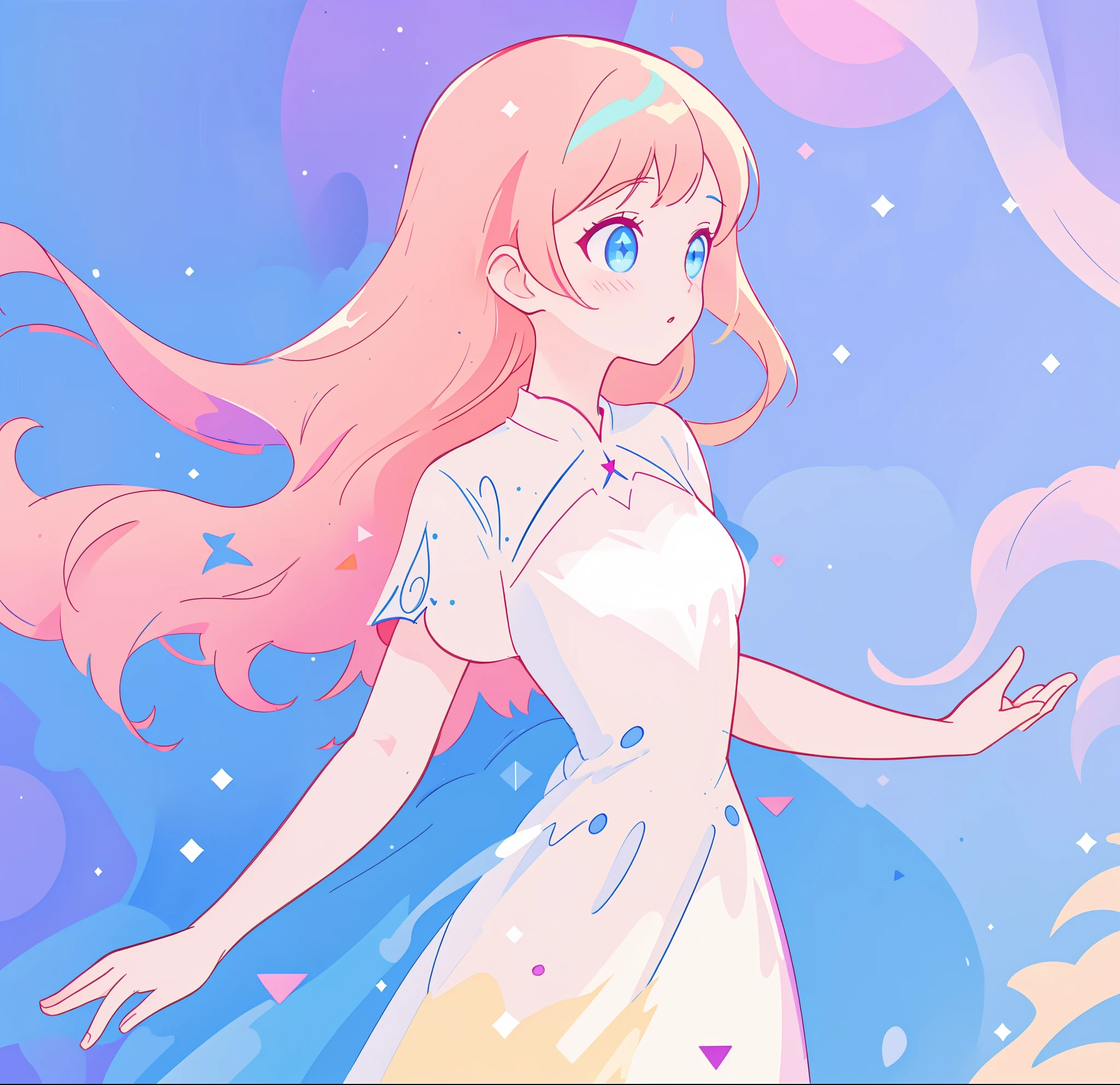beautiful anime girl in glowing intricately designed ballgown, inspired by Glen Keane, inspired by Lois van Baarle, disney art style, by Lois van Baarle, glowing aura around her, by Glen Keane, jen bartel, glowing lights! digital painting, flowing glowing hair, glowing flowing hair, beautiful digital illustration, fantasia background, whimsical, magical, fantasy, beautiful face, ((masterpiece, best quality)), intricate details, highly detailed, sharp focus, 8k resolution, sparkling detailed eyes, liquid watercolor