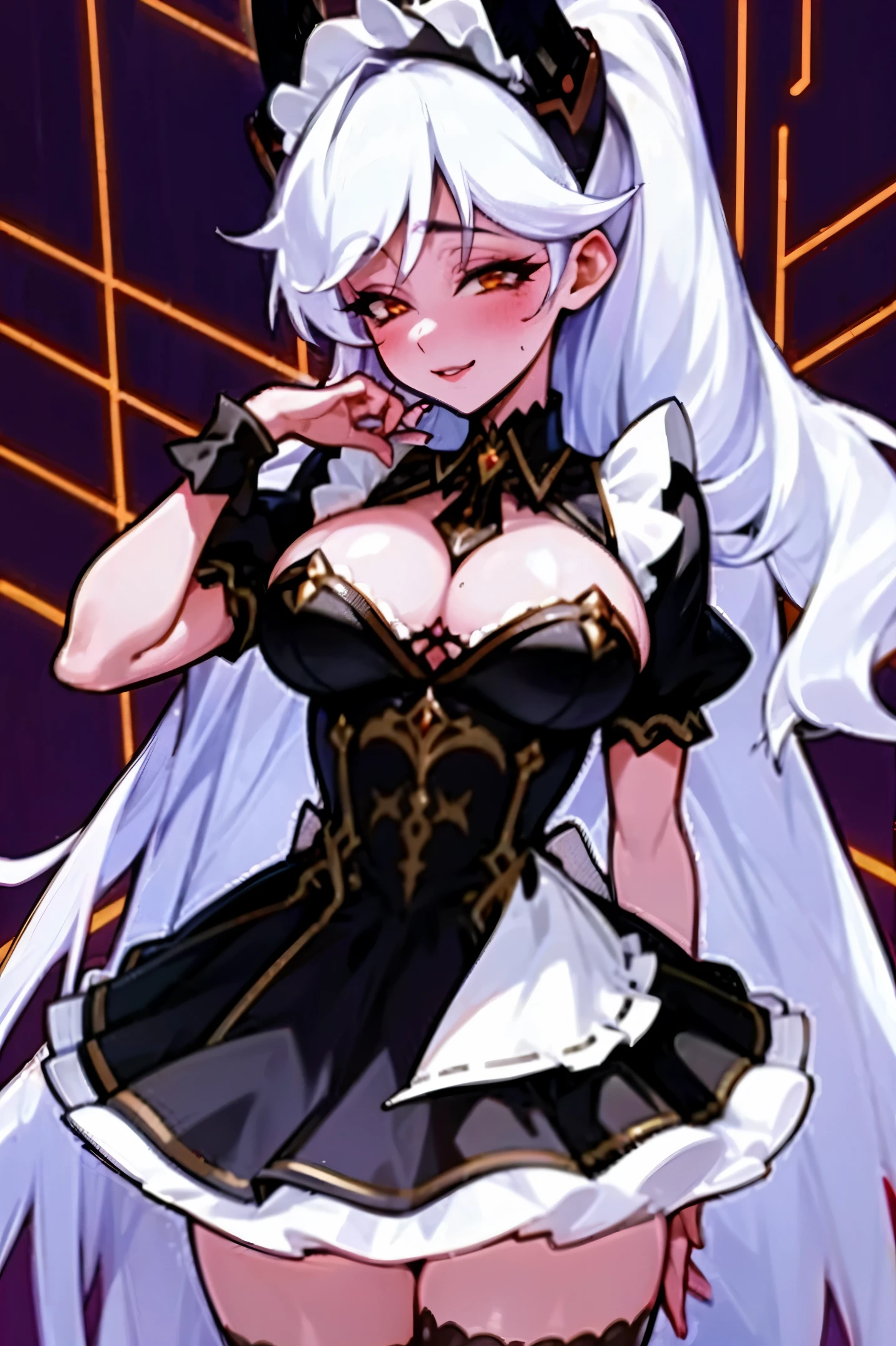 Lucilla, big breasts, sexy pose, Maid costume, attractive, hard drive quality, ultra detailed