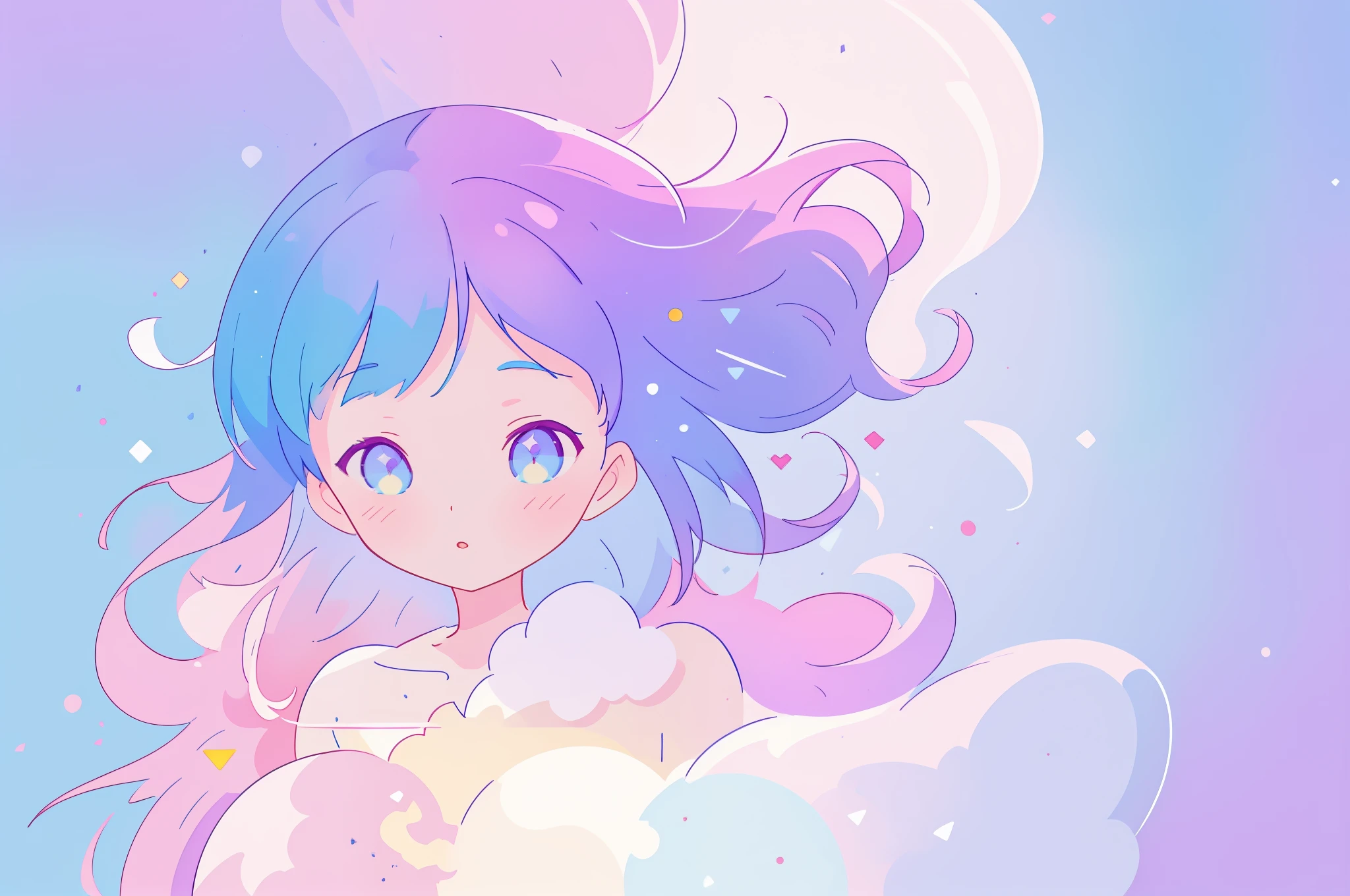 beautiful anime girl, portrait, vibrant pastel colors, (colorful), magical lights, long flowing colorful hair, inspired by Glen Keane, inspired by Lois van Baarle, disney art style, by Lois van Baarle, glowing aura around her, by Glen Keane, jen bartel, glowing lights! digital painting, flowing glowing hair, glowing flowing hair, beautiful digital illustration, fantasia background, whimsical, magical, fantasy, beautiful face, ((masterpiece, best quality)), intricate details, highly detailed, sharp focus, 8k resolution, sparkling detailed eyes, liquid watercolor