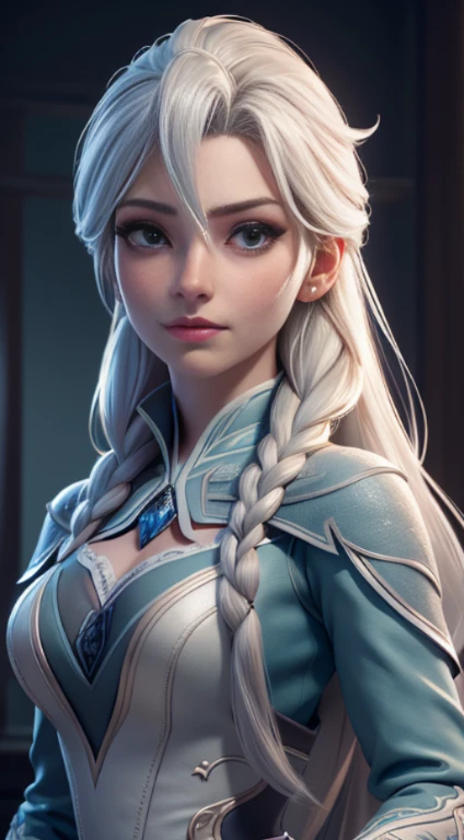 Highly detailed CG unity 8k wallpaper, style shot, complex, high detail, dramatic, highest quality movie still image, very detailed, masterpiece, best quality, character design, Elsa, Elsa from Frozen, (( Dark style)), realistic ultra-detailed rendering style, natural light, sharp character design, (hard focus, 8k), (((natural skin texture))), 8k textures, soft cinematic lighting, adobe lightroom, dark room, hdr, Sophisticated, Elegant, Rich Detail, Sharp Focuilm Look) )), Soothing Tones, Detail Frenzy, Intricate Detail, Super Detail, Low Contrast, Soft Film Lighting, Dull Colors, Exposure Blending, HDR, Fade, 35mm, f/1.4, ISO64, f16, 25 sec.