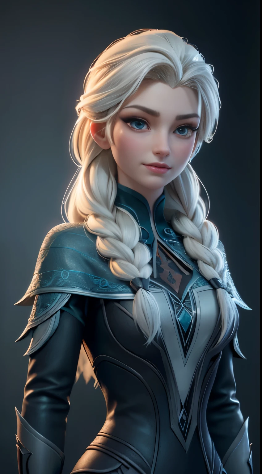 Highly detailed CG unity 8k wallpaper, style shot, complex, high detail, dramatic, highest quality movie still image, very detailed, masterpiece, best quality, character design, Elsa, Elsa from Frozen, (( Dark style)), realistic ultra-detailed rendering style, natural light, sharp character design, (hard focus, 8k), (((natural skin texture))), 8k textures, soft cinematic lighting, adobe lightroom, dark room, hdr, Sophisticated, Elegant, Rich Detail, Sharp Focuilm Look) )), Soothing Tones, Detail Frenzy, Intricate Detail, Super Detail, Low Contrast, Soft Film Lighting, Dull Colors, Exposure Blending, HDR, Fade, 35mm, f/1.4, ISO64, f16, 25 sec.