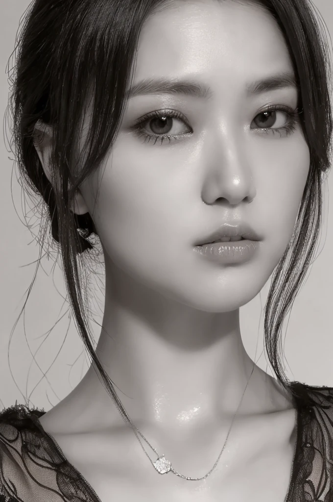 (best quality,ultra-detailed,realistic),(monoclonal portraits),(black and white:1.7),(soft lighting),(Japanese beautiful face),(detailed facial features),(white background),(line drawing),anatomy correct,completely naked,perfect nude,undressed,gleaming face,shiny skin