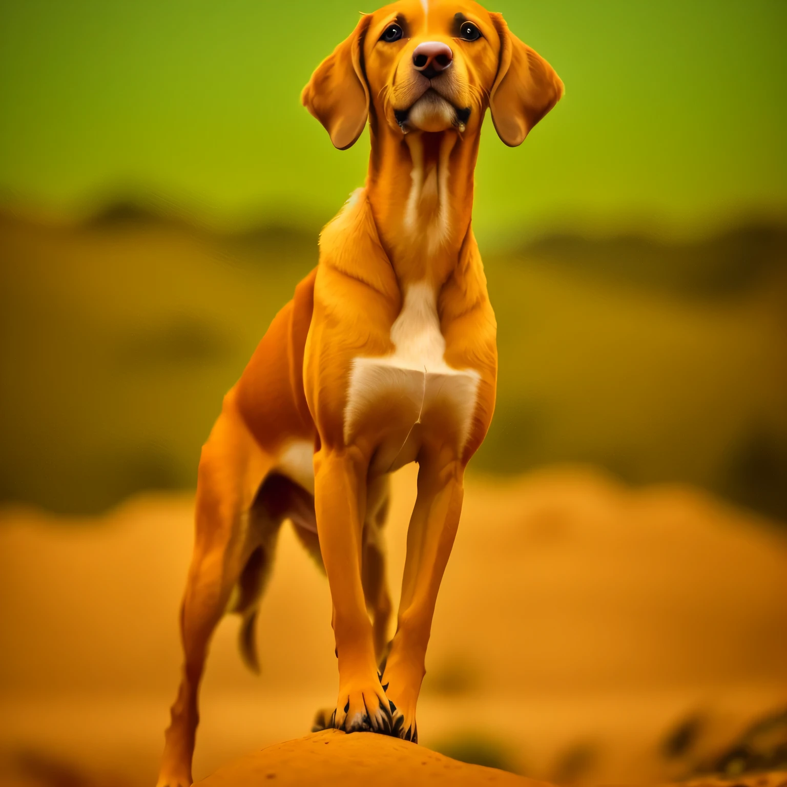 there a cachorro that standing up with its head up, cachorro, em fundo claro, pointè pose, canino, um ancestral, um hiper-realista, foto de uma linda, ( cachorro ) saltos sobre morro, very high quality, extremamente, very high quality, 4 pernas, um ultra realista, ( cachorro ) saltos da montanha, Hiper-realista