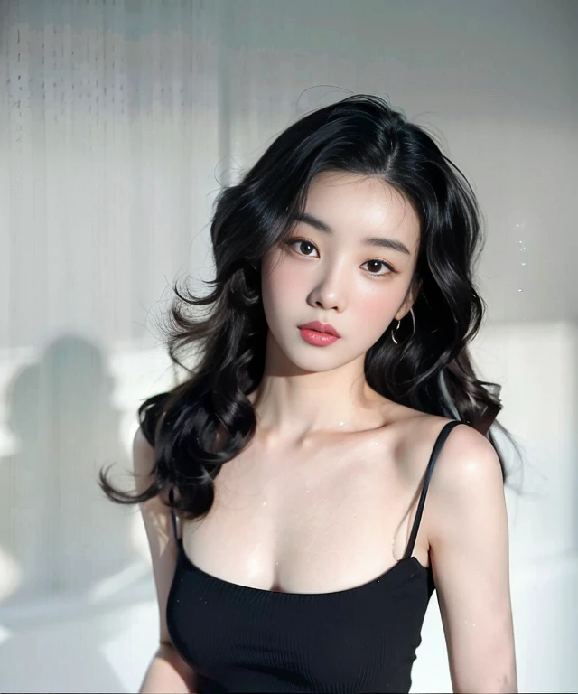 Arafed Asian woman with long black hair and black blouse, linda jovem coreana, linda jovem coreana, linda mulher sul-coreana, Xisionwu, Linda modelo chinesa, wenfei you, a young Asian woman, Xintong Chen, young pale and beautiful asian face, beautiful asian girl, an Asian woman, Chengyou Liu, Yanjun Chengt, Menina coreana