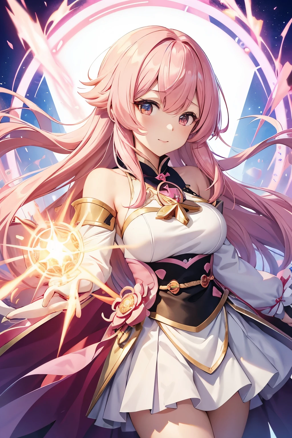 (masterpiece:1.2), Best Quality, (illustration:1.2), (ultra detailed), hyper details, (delicate detailed), (intricate details), (cinematic light, Best Quality Backlights), Delete line, soloist, perfect body, (1 girl), stylized artwork, purple and pink theme, girl, Purple long hair, white empty eyes, pink top, pink roses, see through skeleton overlay, foliage, leaves, Watercolor splash, (make up), high contrast, (better lighting, an extremely created and beautiful), (cinematic light), showy,