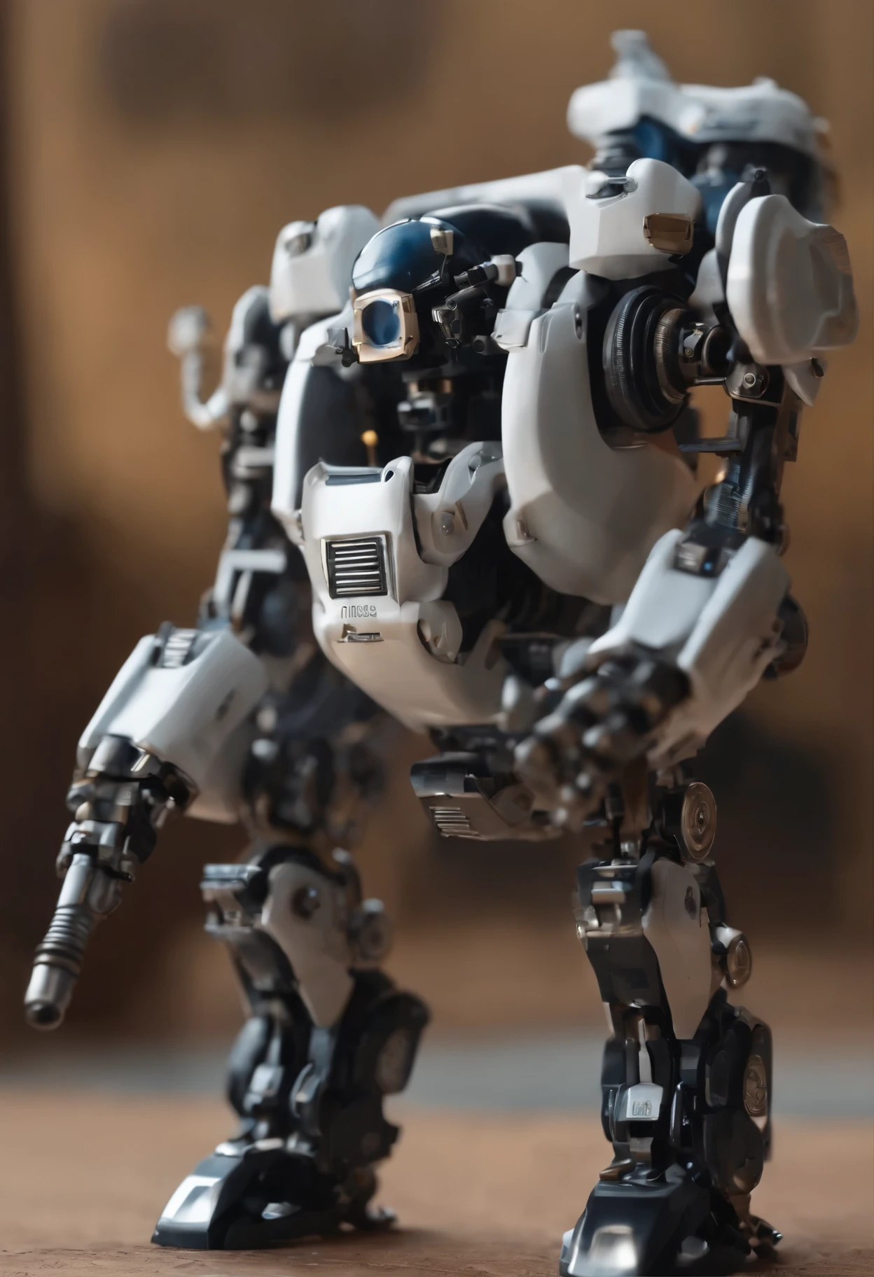 ((mesa)), ((maximum quality), alta qualidade、ultra-definition, realista, (Rosto ultrafino)、colorido 、Science fiction、Beautiful robot police woman、((Ciberpolis))、((Mechanical joints))、machine body、((machine components))、Actuator Joints、White porcelain mechanical armor、(Curvy face)、((Olhos ultra detalhados))、boca fina、inexpressivo、cabelos lisos、((((Electronic substrate)) ))、Machine Gloves、(Capacete com sensor de antena)、da parte traseira
