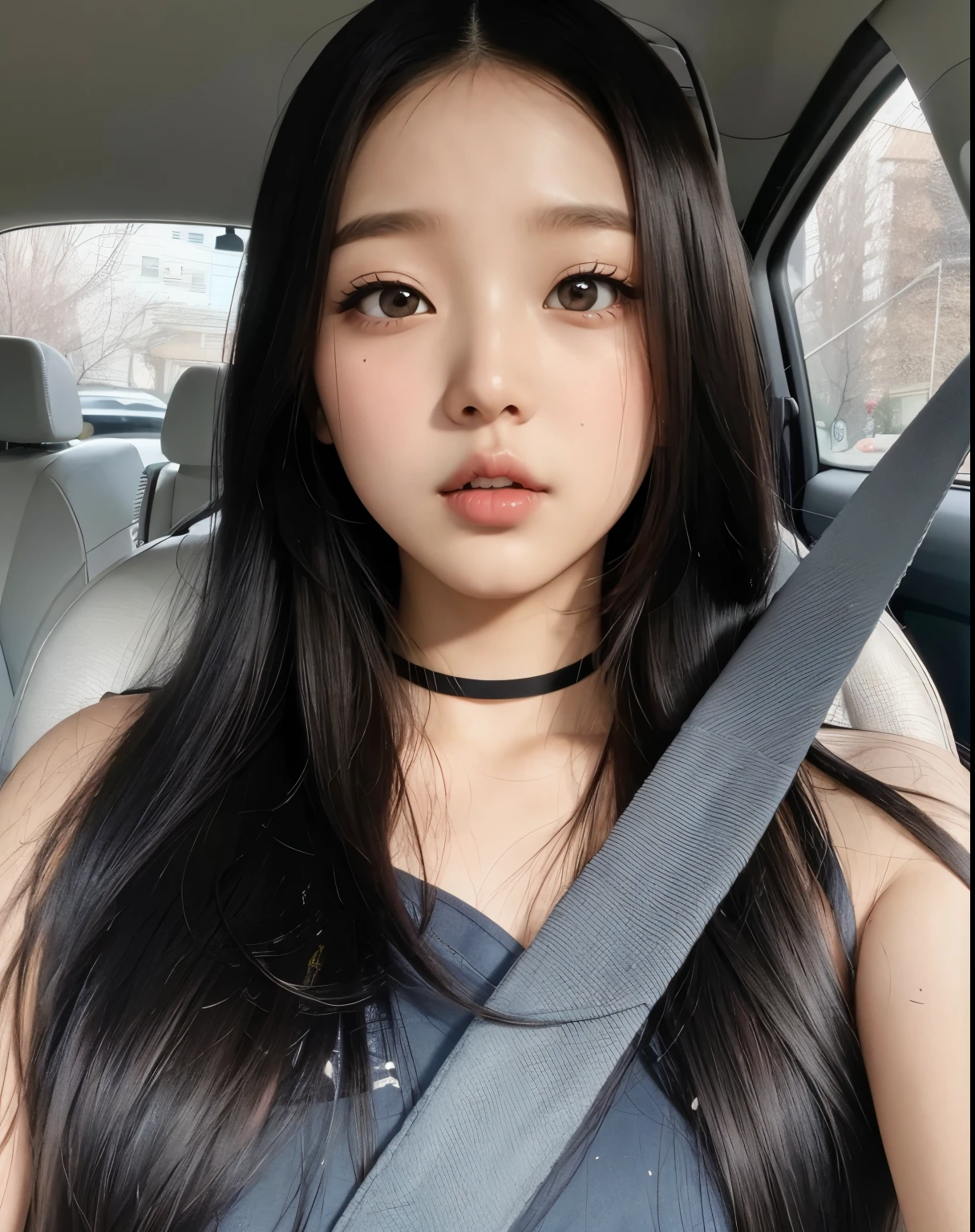 Wonyoung from IVE face, foto realista, ultra HD, 8k, big juicy lips