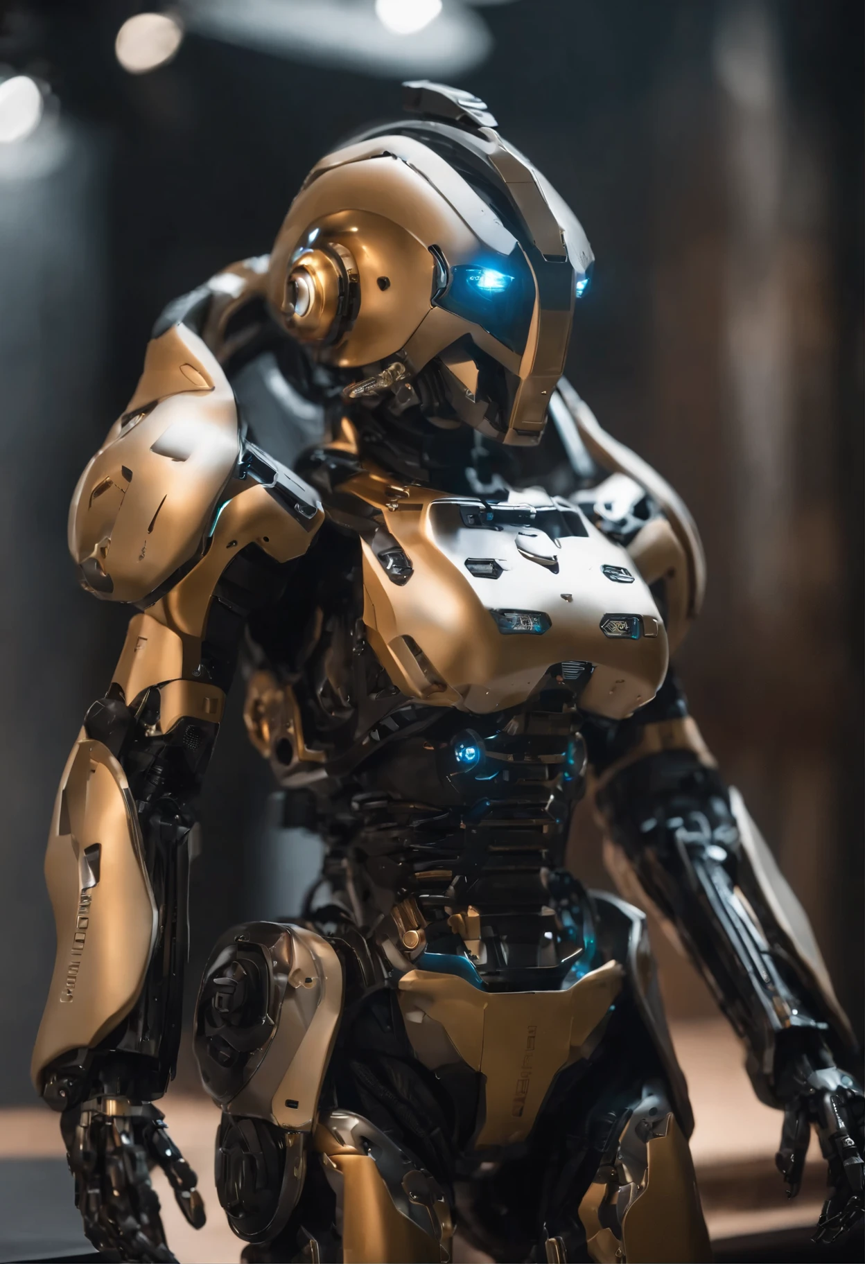 ((mesa)), ((maximum quality), alta qualidade、ultra-definition, realista, (Rosto ultrafino)、colorido 、Science fiction、Beautiful robot police woman、((Ciberpolis))、((Mechanical joints))、machine body、((machine components))、Actuator Joints、White porcelain mechanical armor、(Curvy face)、((Olhos ultra detalhados))、boca fina、inexpressivo、cabelos lisos、((((Electronic substrate)) ))、Machine Gloves、(Capacete com sensor de antena)、da parte traseira