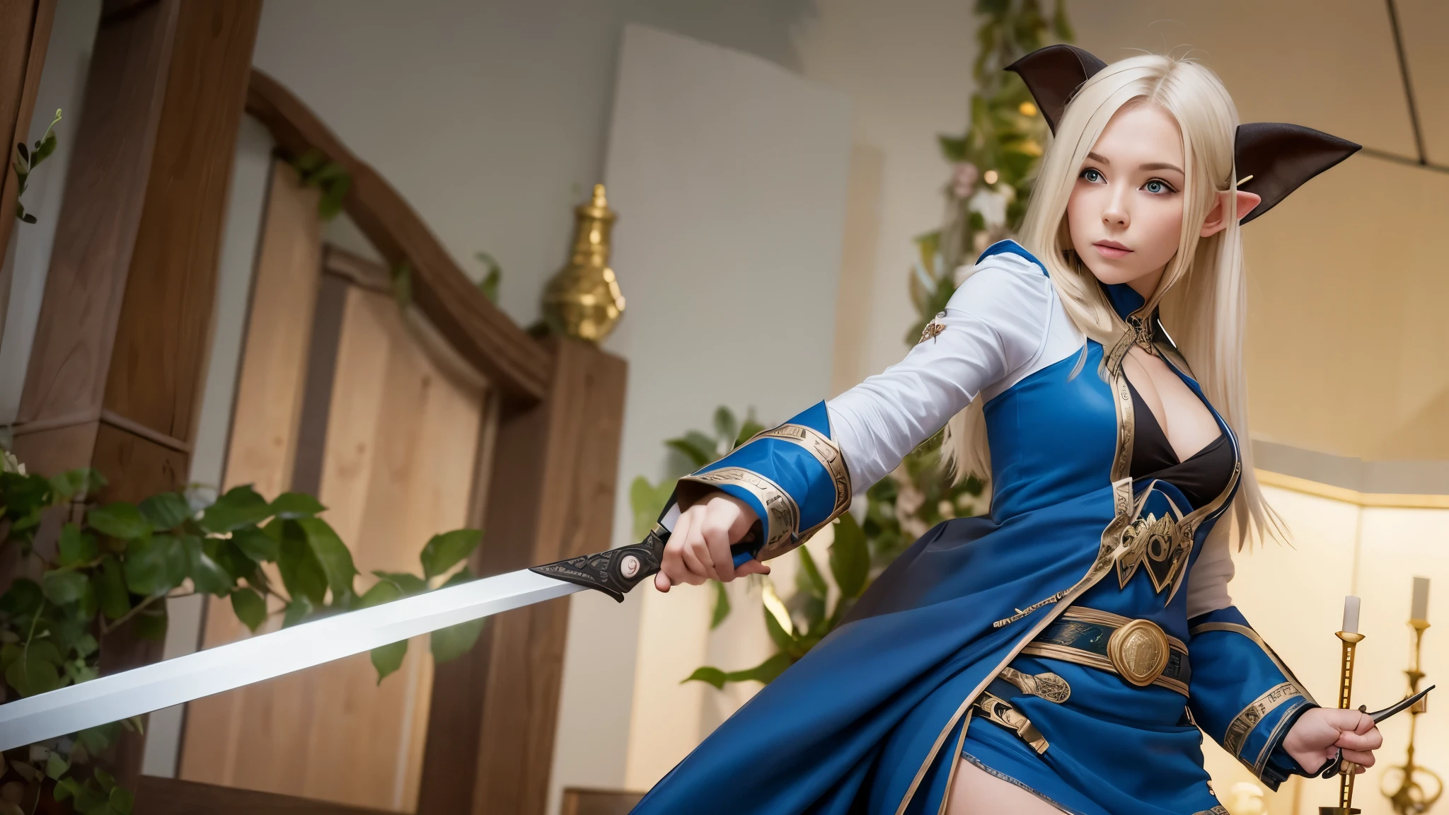 russian elf With a mysterious sword female