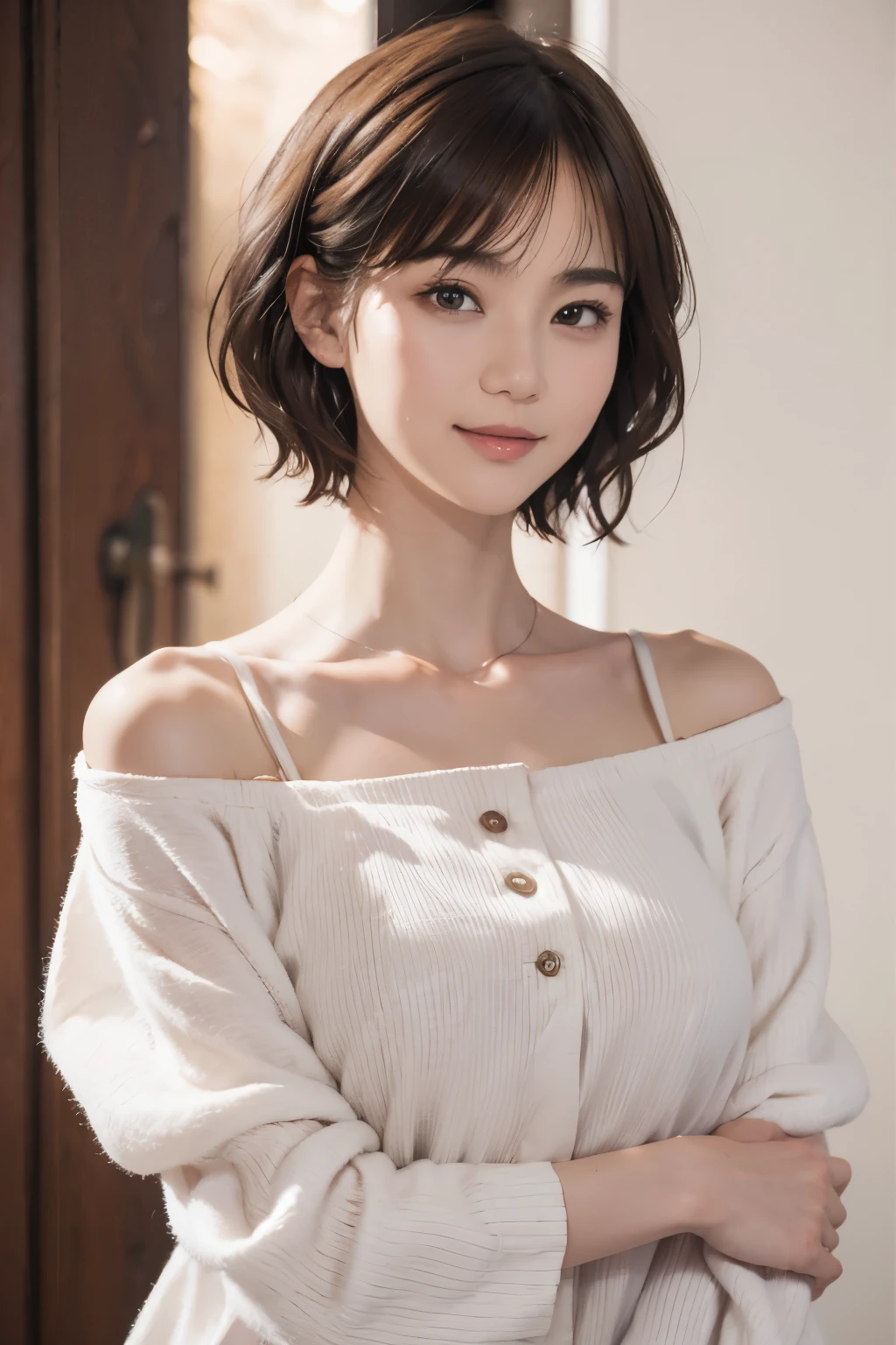 NSFW, ((Top Quality)), ((8K)), ((Masterpiece: 1.3)), (Perfect Appearance), (Photorealism: 1.6), (Japanese woman sitting on the steps of Plaza Espanya), (women sitting side by side on the stairs), (Sitting on the stairs, panties showing: 1.3), japanese woman, (48 years old), married woman, ((realistic skin texture)), (fine lines all over the skin: 1.0), dullness, lack of moisture, wrinkles on the face, wrinkles at the corners of the eyes, (double eyelids: 1.0), crying moles, Her lips are thinly parted, the corners of her mouth are raised in a gentle smile, dimples, short bangs, short hair, small breasts, small nipples, soft fabric blouse, wide sleeves, Cuffs that fit your wrist, (The hem of the blouse is tucked into the skirt: 1.2), long tight skirt, (open legs), high heels, (panties), (pantyshot: 1.2), sitting on the steps, (underwear), (white panties: 1.0), (spread legs: 1.2), (whole body), woman sitting right in front of me, low angle