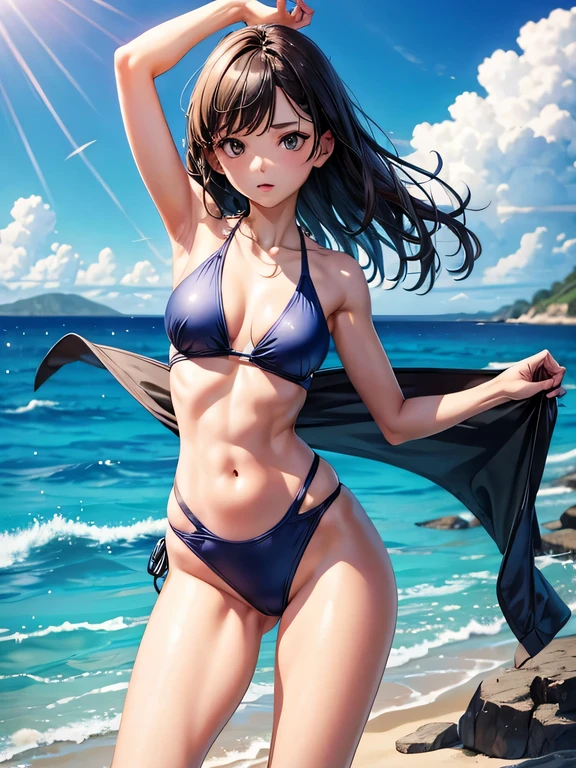 girl. perfect body. thin waist. swimsuit