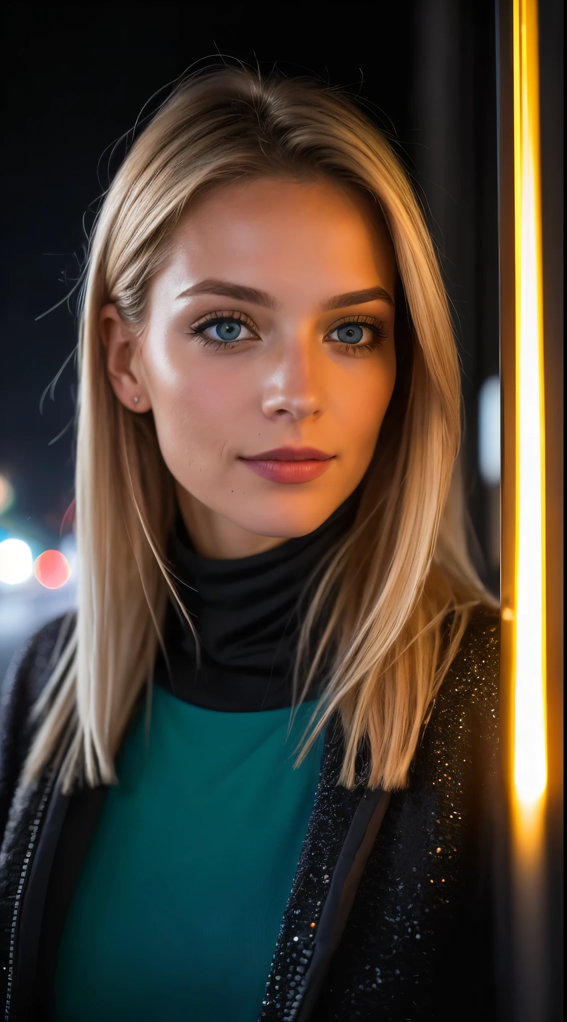 (Selfie, Draufsicht: 1.4), (straight half of the body: 1.4), RAW UHD portrait photo of a 24-year-old blonde (Blue-eyed greek woman) Eine dunkle Gasse entlanggehen, seios enormes:1.25,, Stadt bei Nacht, (legwear), (Ausschnitt), Details (Gewebe! , Haar! , Glitzer, Farbe!! , Benachteiligungen: 1.1), shiny eyes with high level of detail (Blick in die Kamera), SLR-Beleuchtung, Spiegelreflexkamera, ultra quality, Sharpness, Depth of field, Filmkorn (Mitte), Fujifilm XT3, kristallklar, Rahmenmitte, Beautiful face, Scharfer Fokus, Streetlight, Neonbeleuchtung, bokeh (schwach beleuchtet), Nacht, (Nachthimmel), Detaillierte Hautporen, Oily skin, Sonnenbrand, Komplexe AugenDetails, full entire body, seios enormes:1.25 sie soll in berlin kudamm laufen